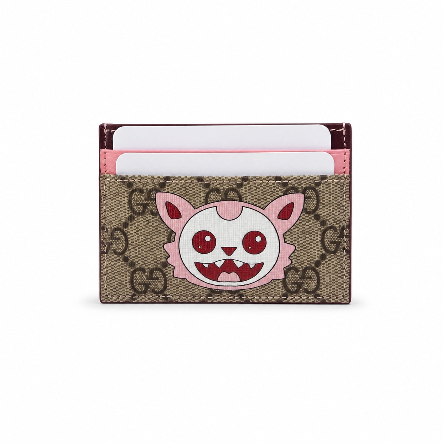 Gucci Leather Beige Brown Pink Burgundy Bag