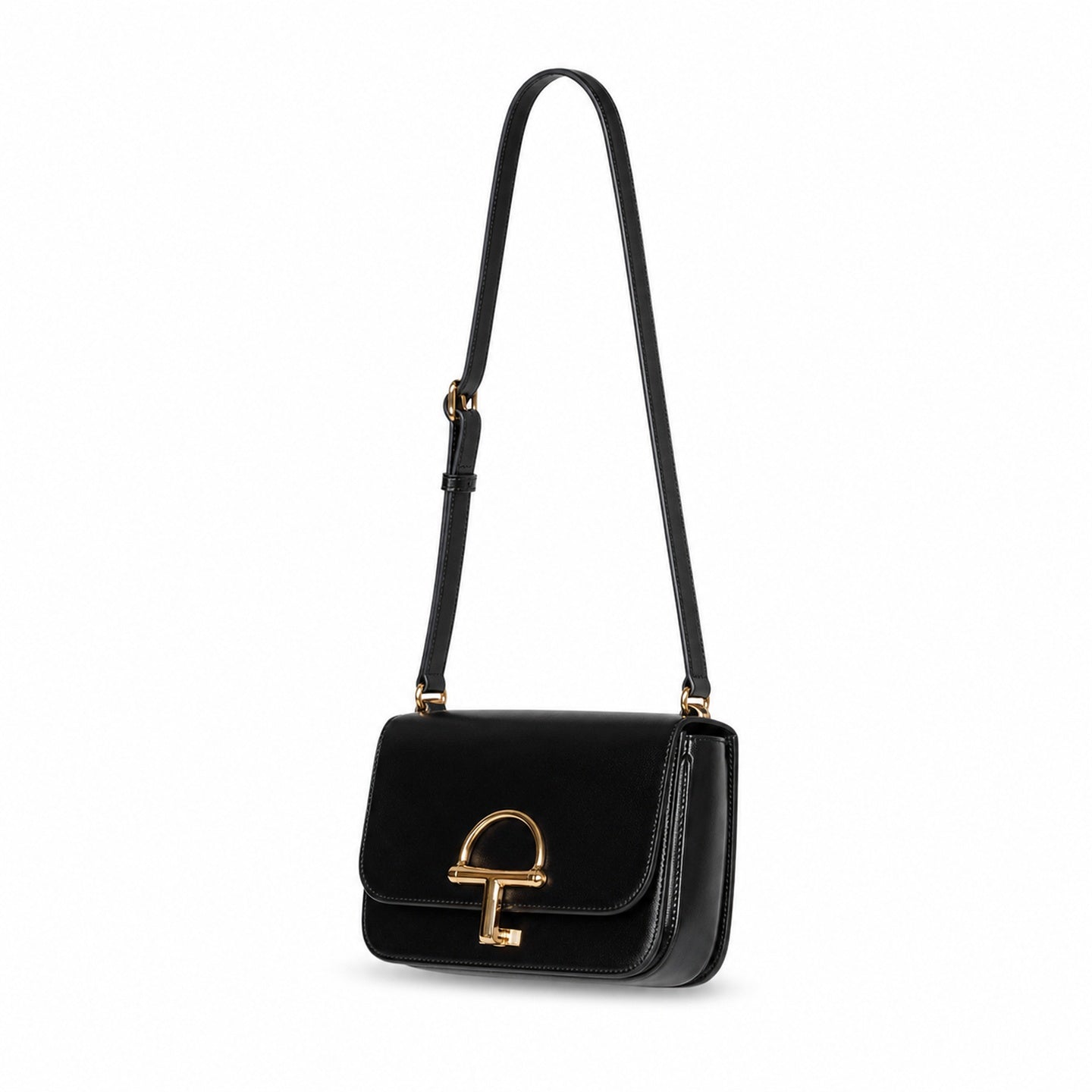 Gucci Horsebit Small Leather Black Gold Shoulder Bag