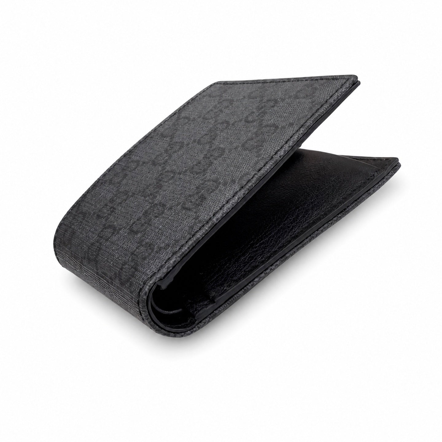 Gucci Canvas Leather Black Silver Wallet