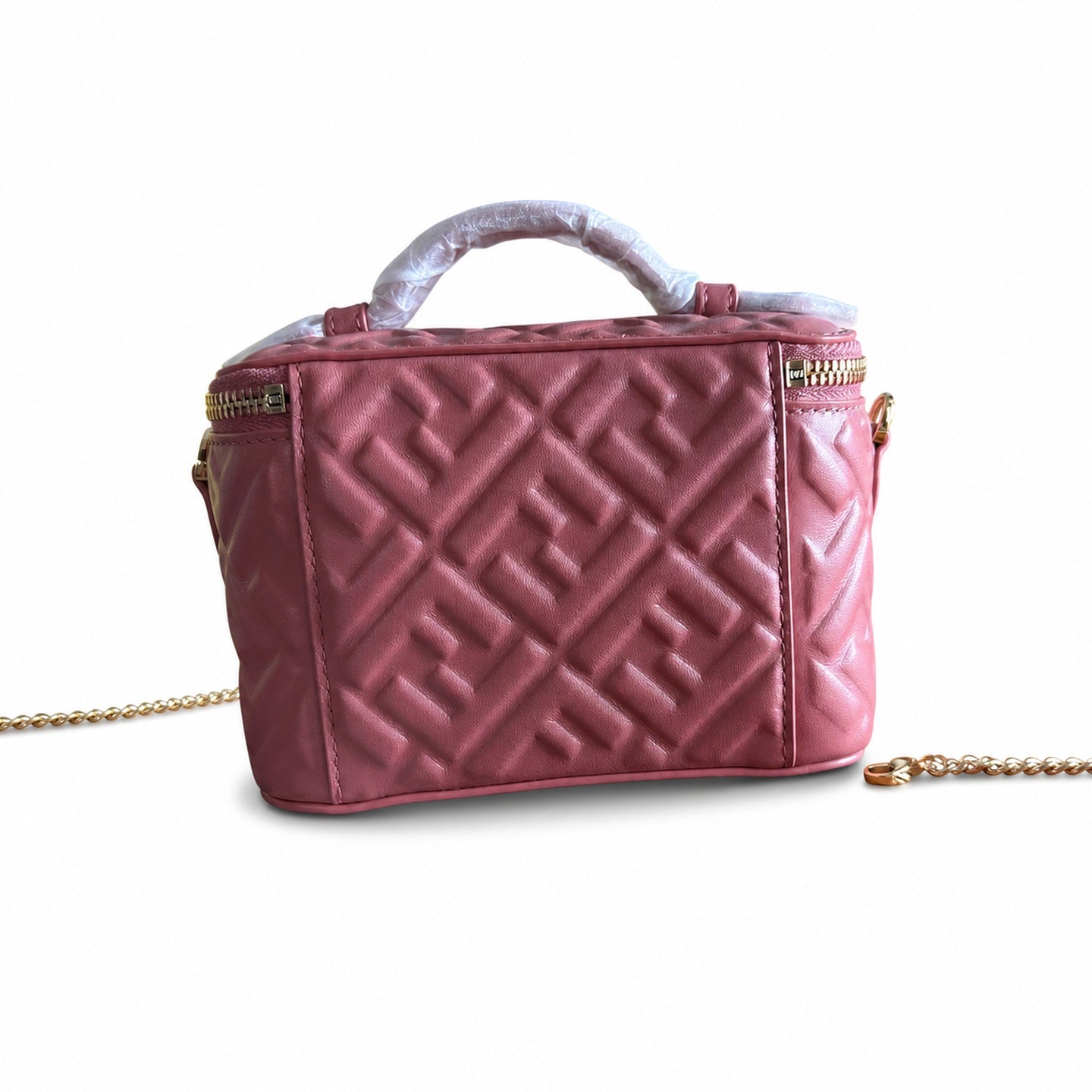 Fendi Mini Leather Pink Gold Vanity Bag