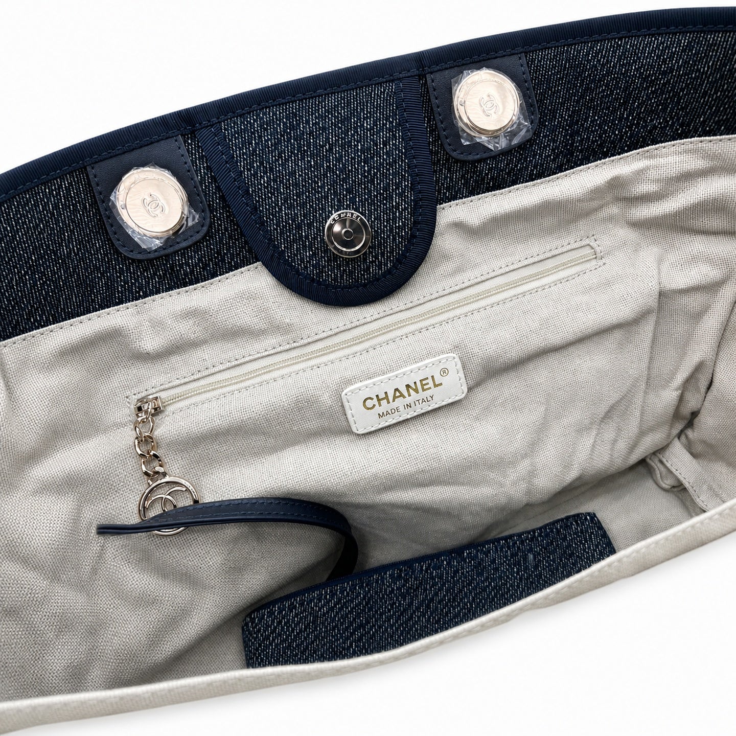 Chanel Large Canvas Blue Shopping Bag