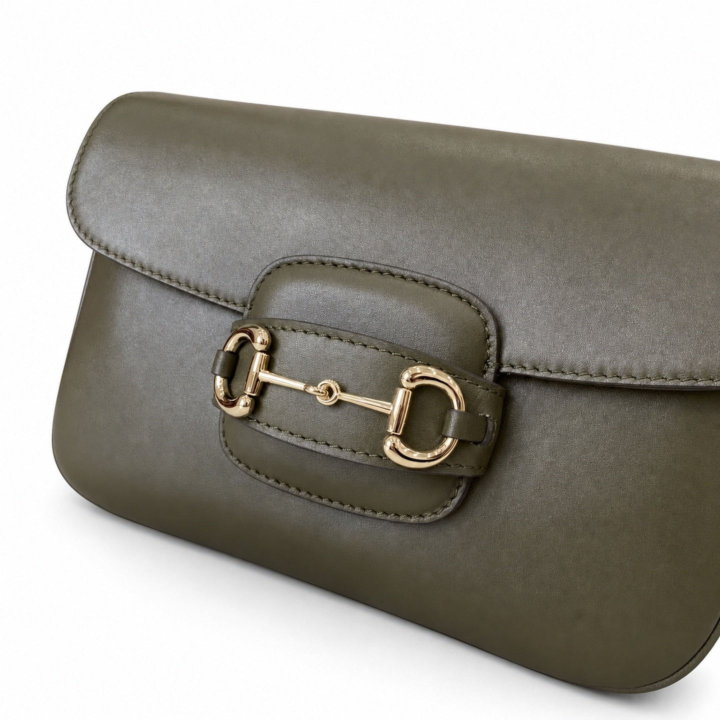Gucci Horsebit 1955 Small Cotton Leather Brown Green Gold Shoulder Bag