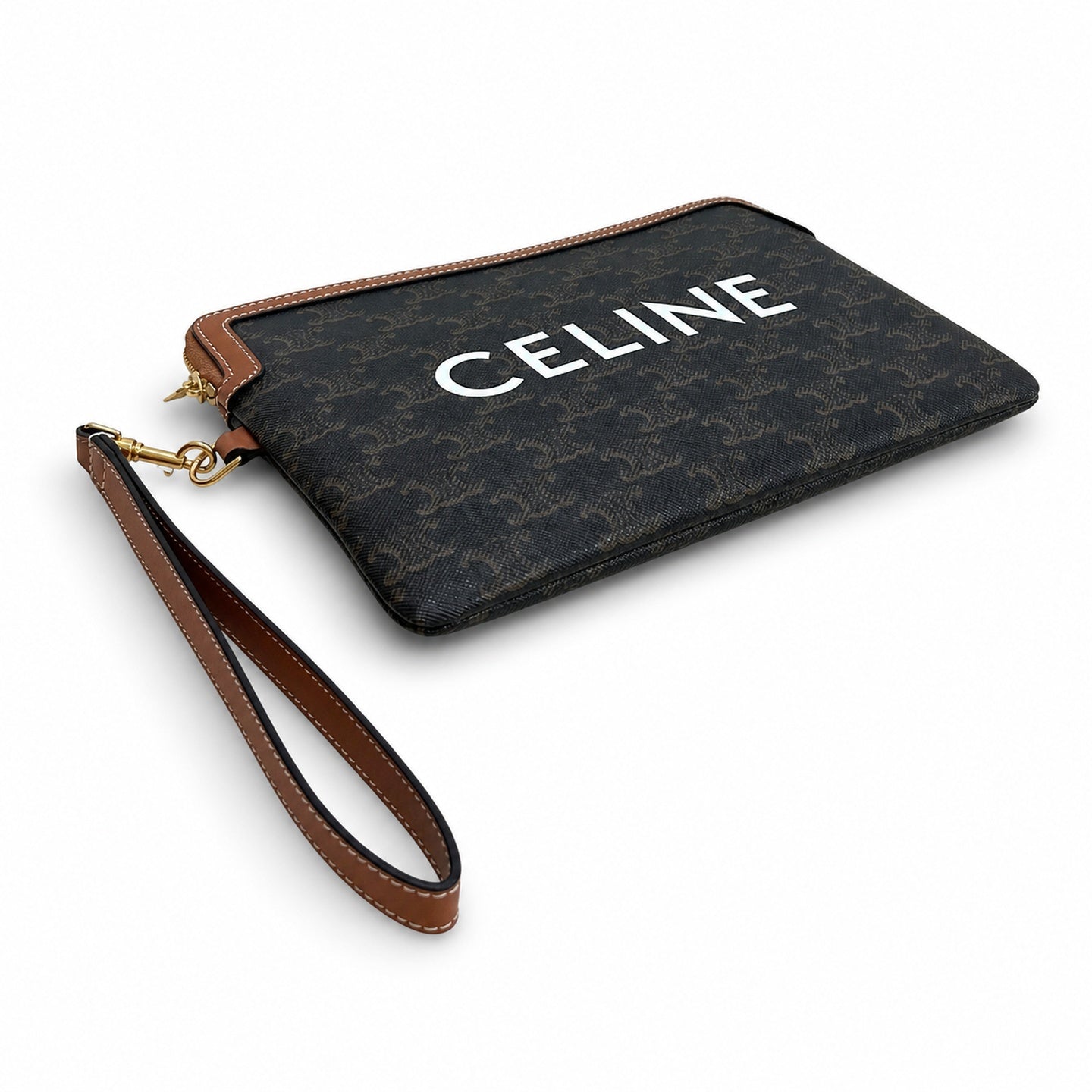 Celine Leather Brown Clutch