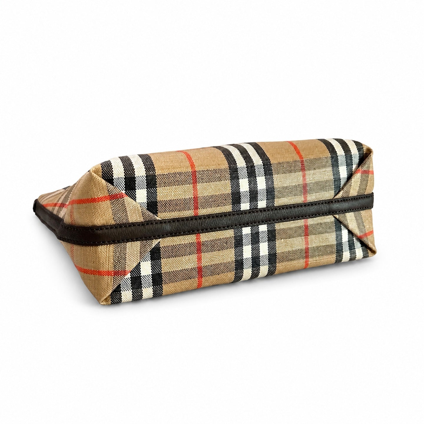 Burberry Highlands Small Cotton Jacquard Leather Bag