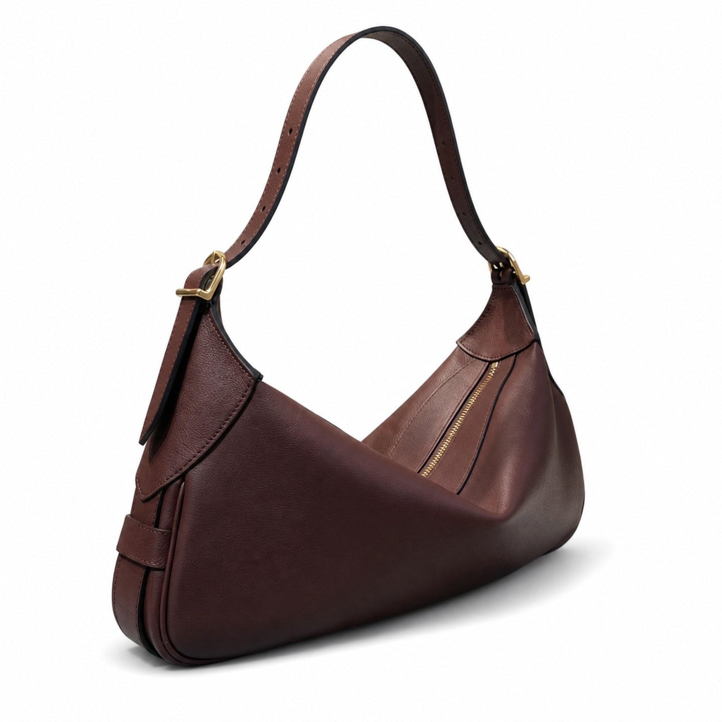 Celine Romy Leather Gold Burgundy Bag