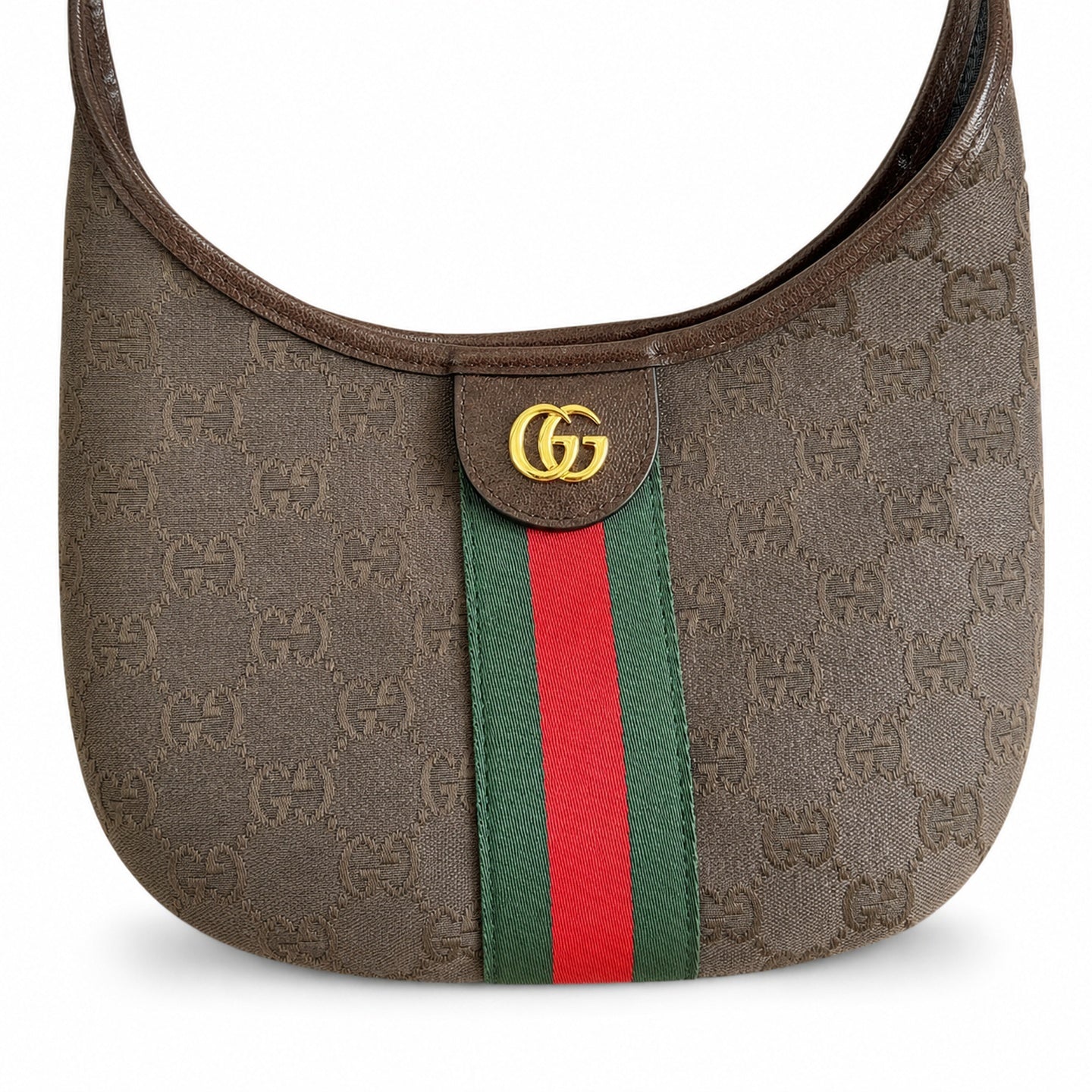 Gucci Giglio Large Cotton Canvas White Brown Red Green Tote Bag