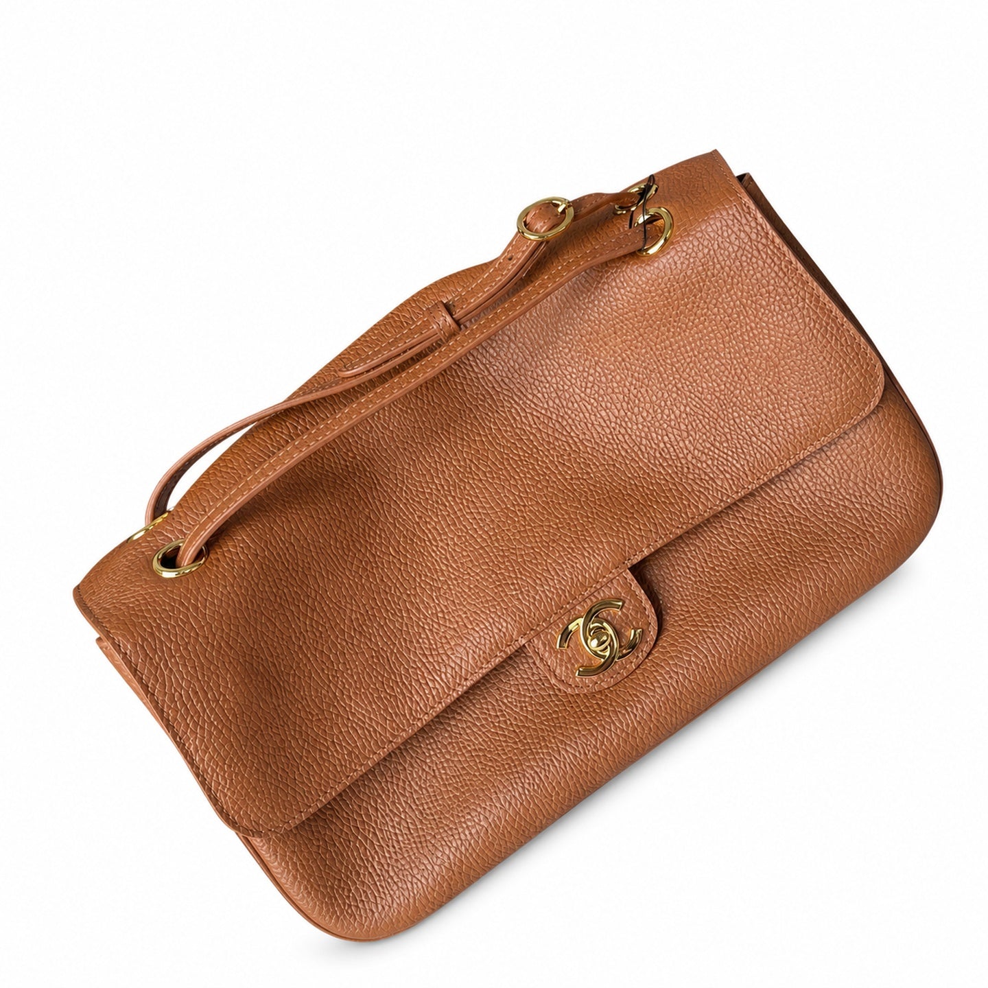 Chanel Small Leather Brown Gold Bag