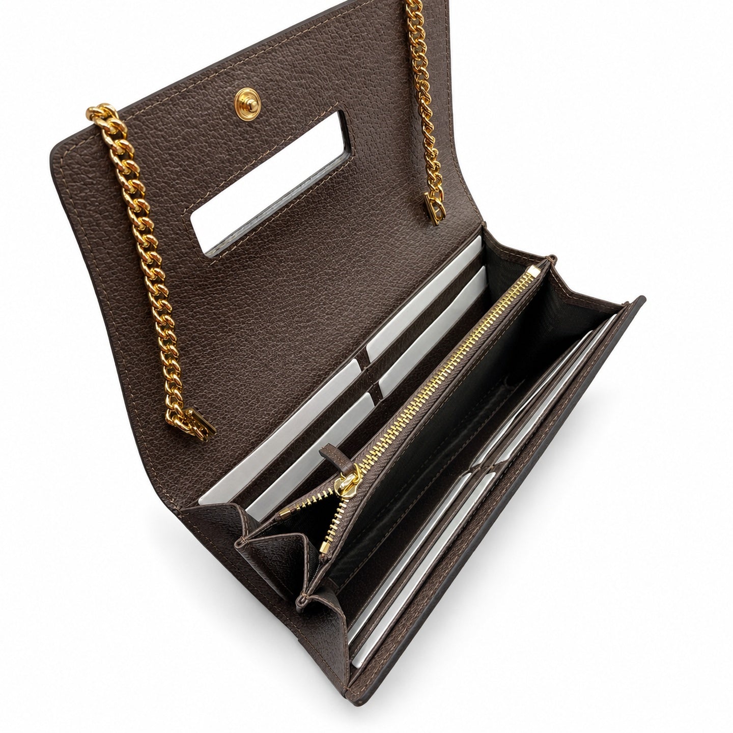 Gucci Ophidia Supreme Leather Beige Brown Red Green Gold Wallet