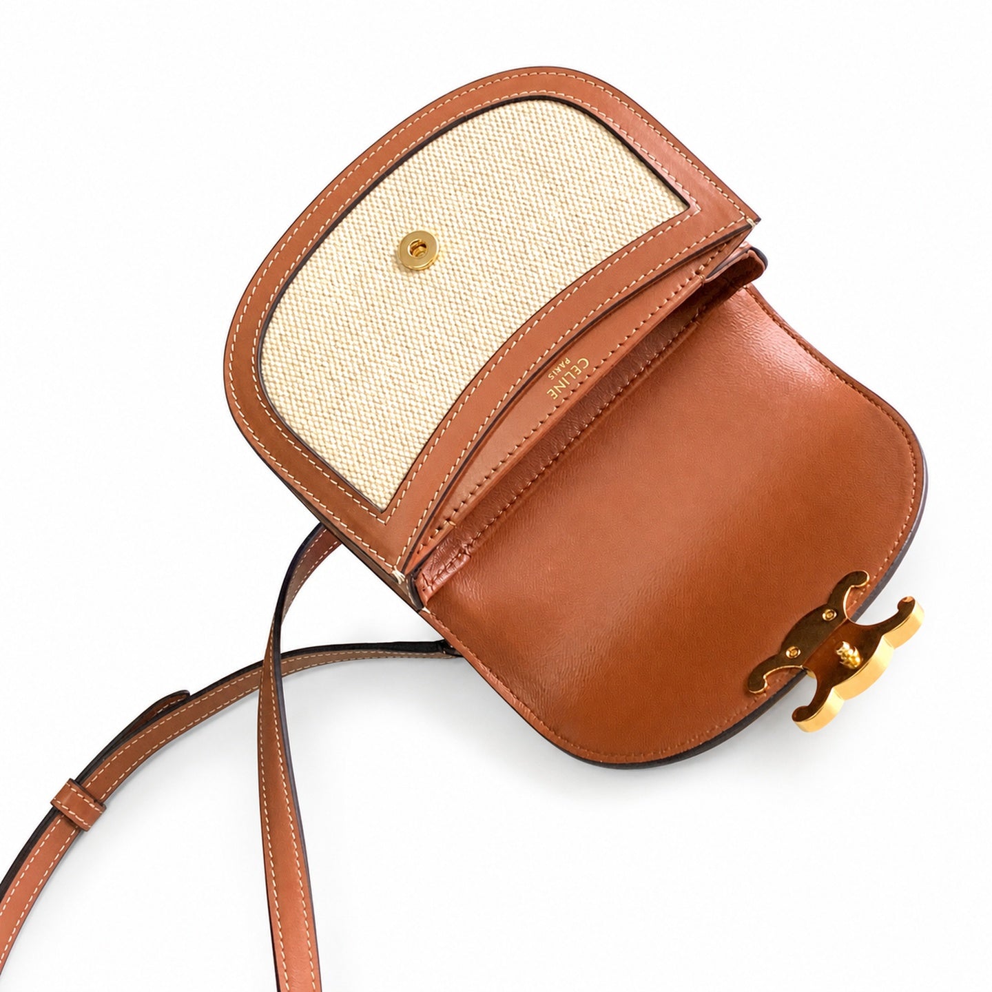 Celine Triomphe Mini Leather Brown Bag