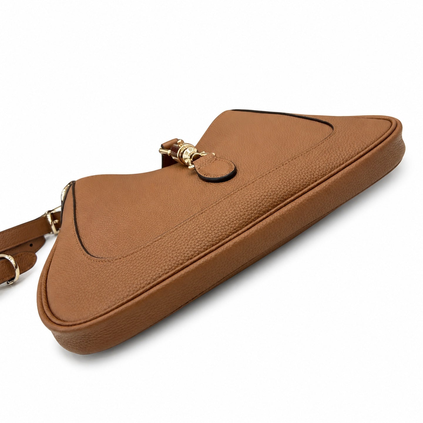 Gucci Jackie 1961 Medium Leather Brown Gold Handbag
