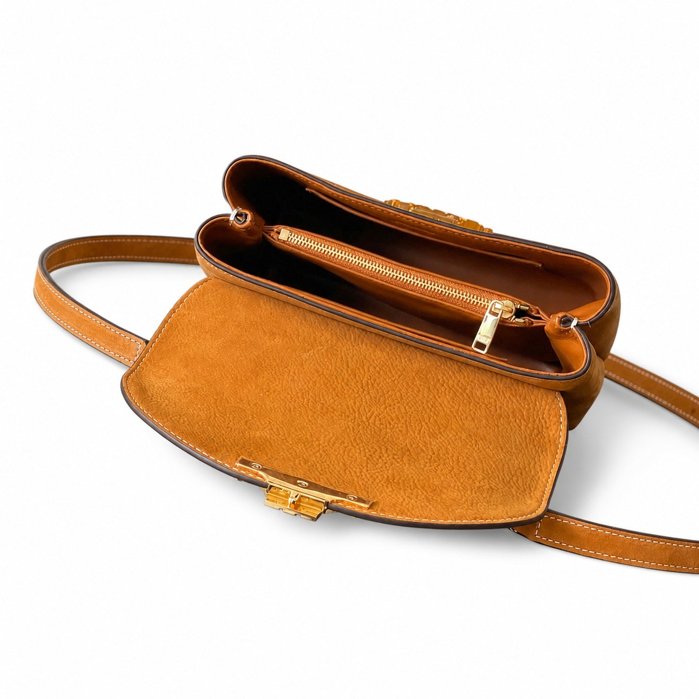 Celine Triomphe Small Leather Gold Handbag