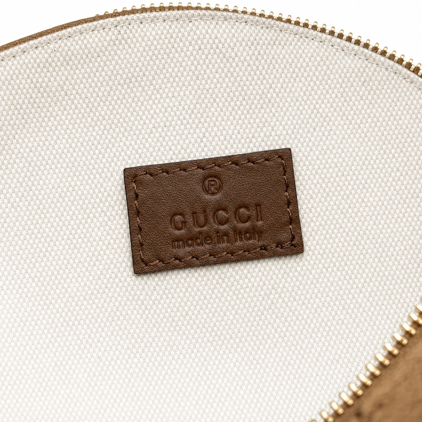 Gucci Cotton Suede Leather Brown Gold Bag