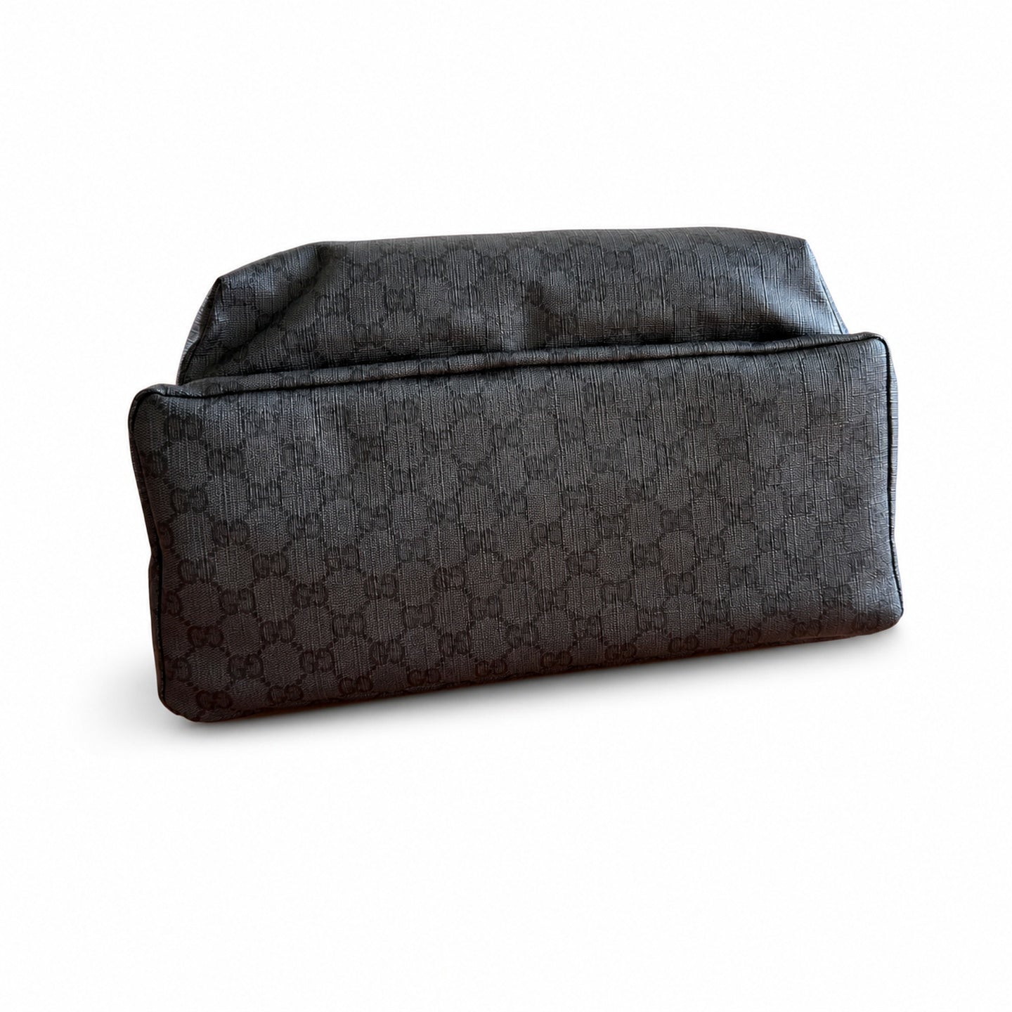 Gucci Quilted Canvas Leather Black Silver Bag