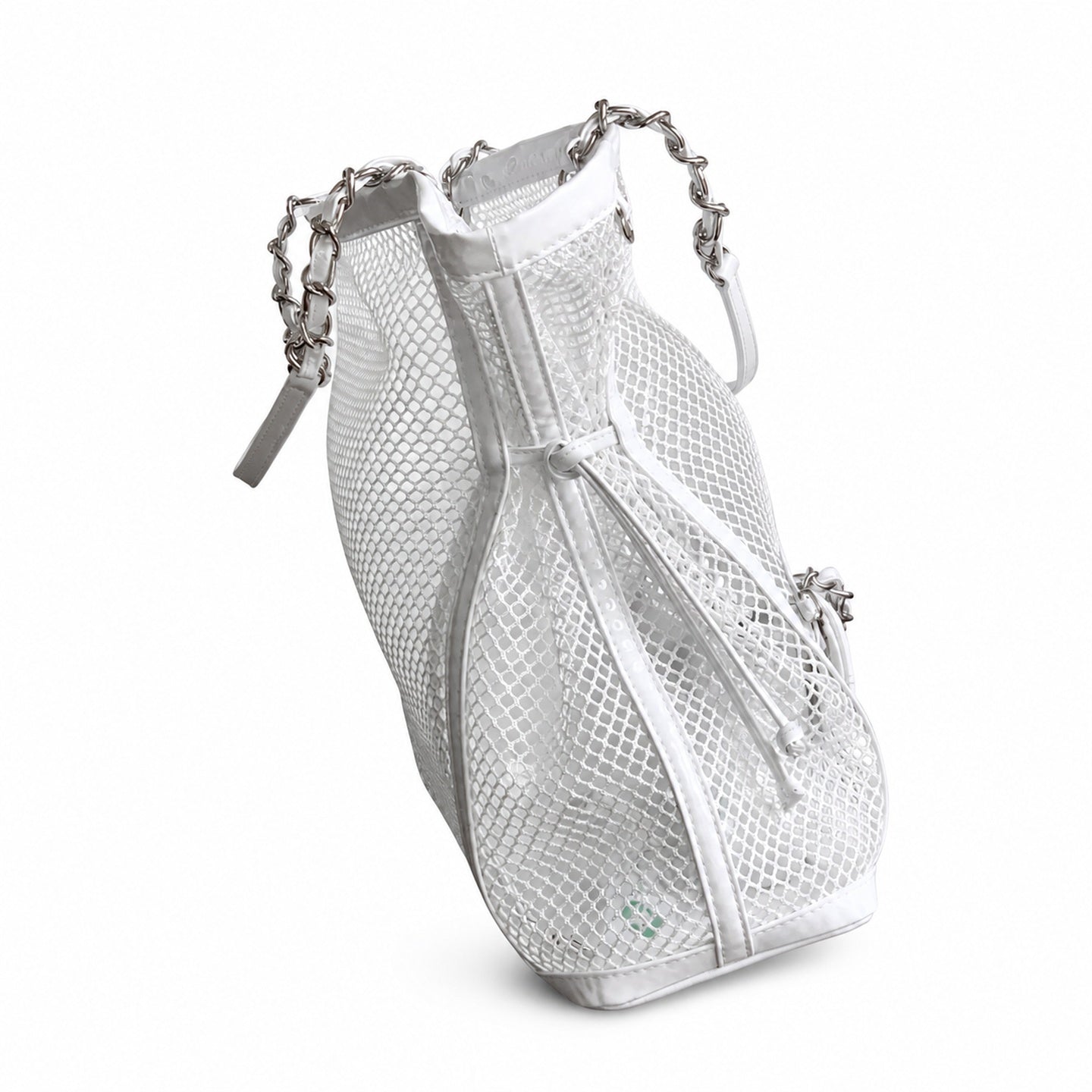 Chanel Large Patent Leather White Bag