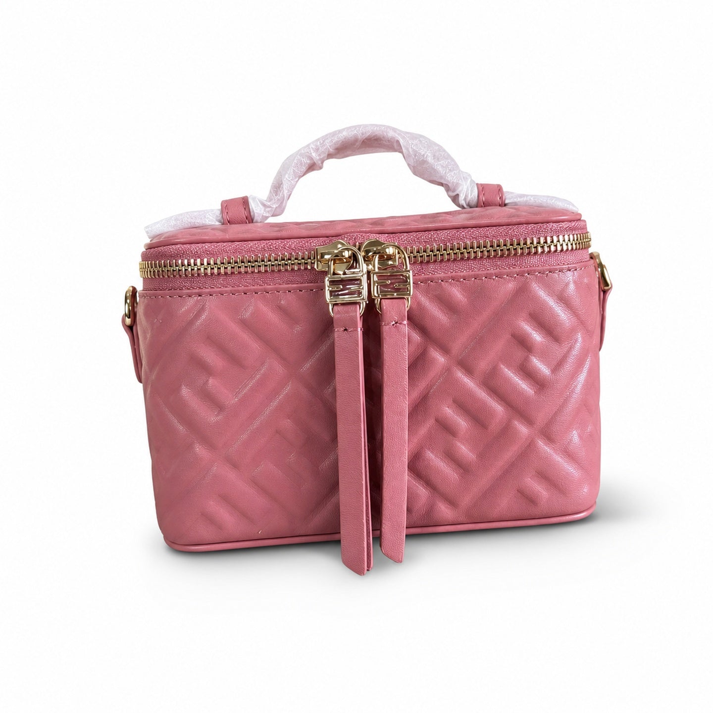Fendi Mini Leather Pink Gold Vanity Bag