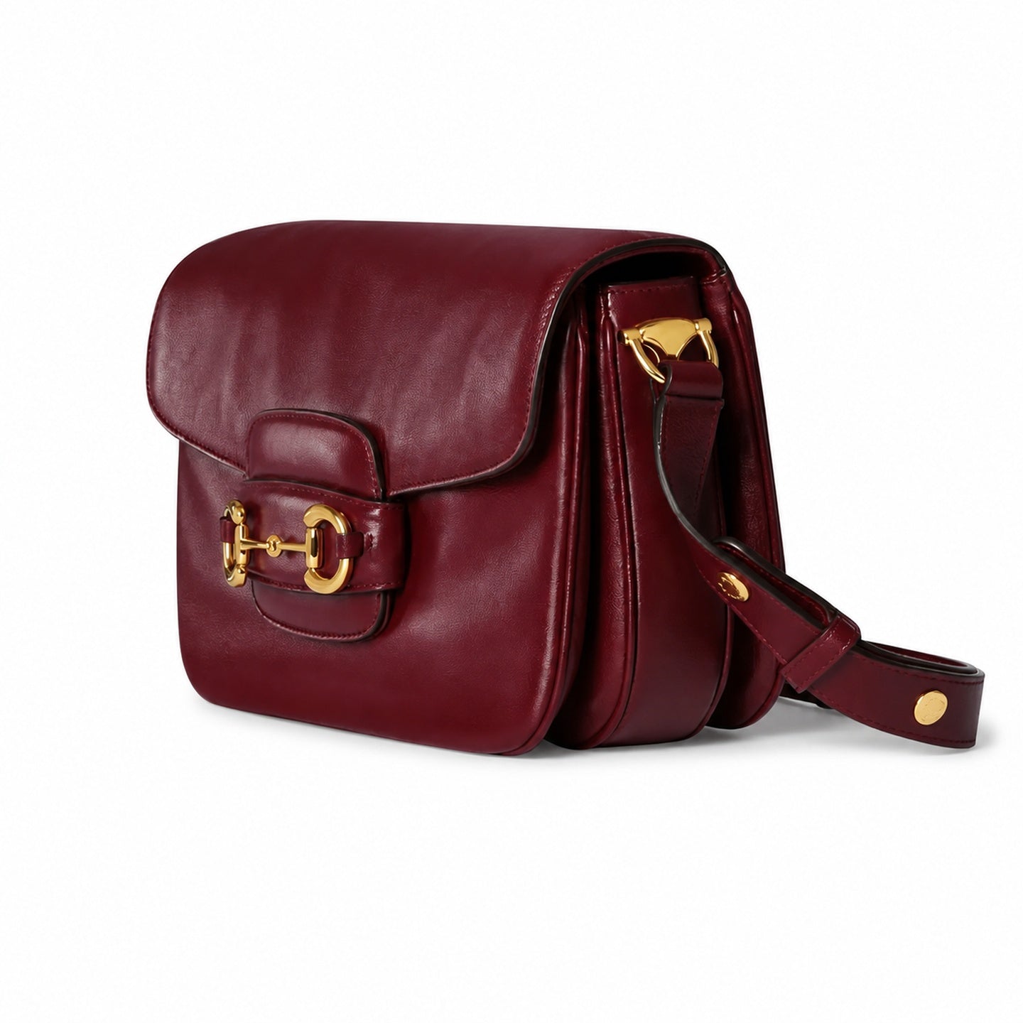 Gucci Horsebit 1955 Leather Red Gold Shoulder Bag