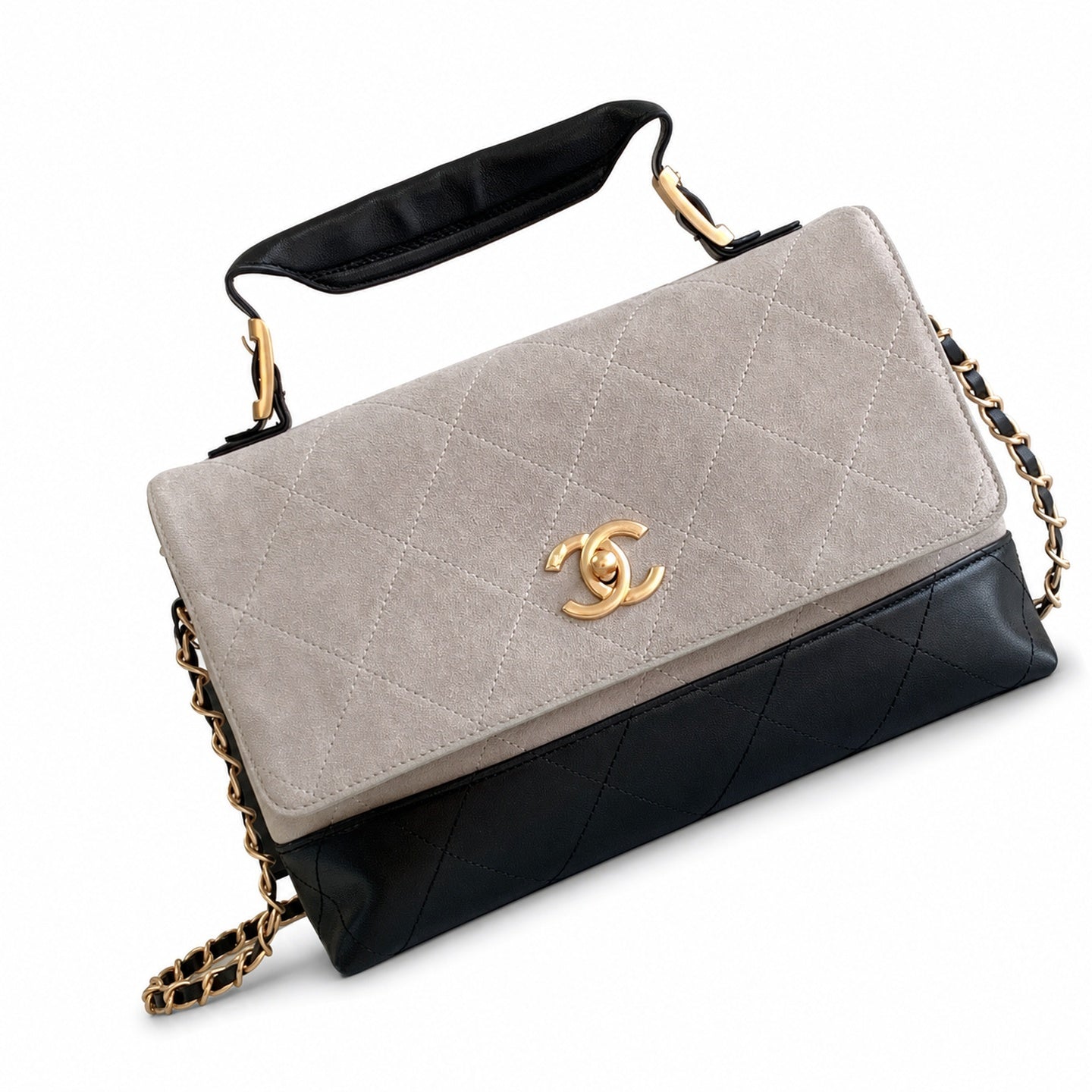 Chanel Large Suede Leather Shoulder Bag
