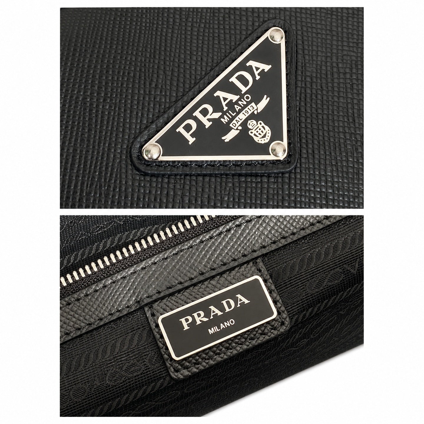 Prada Saffiano Nylon Leather Briefcase