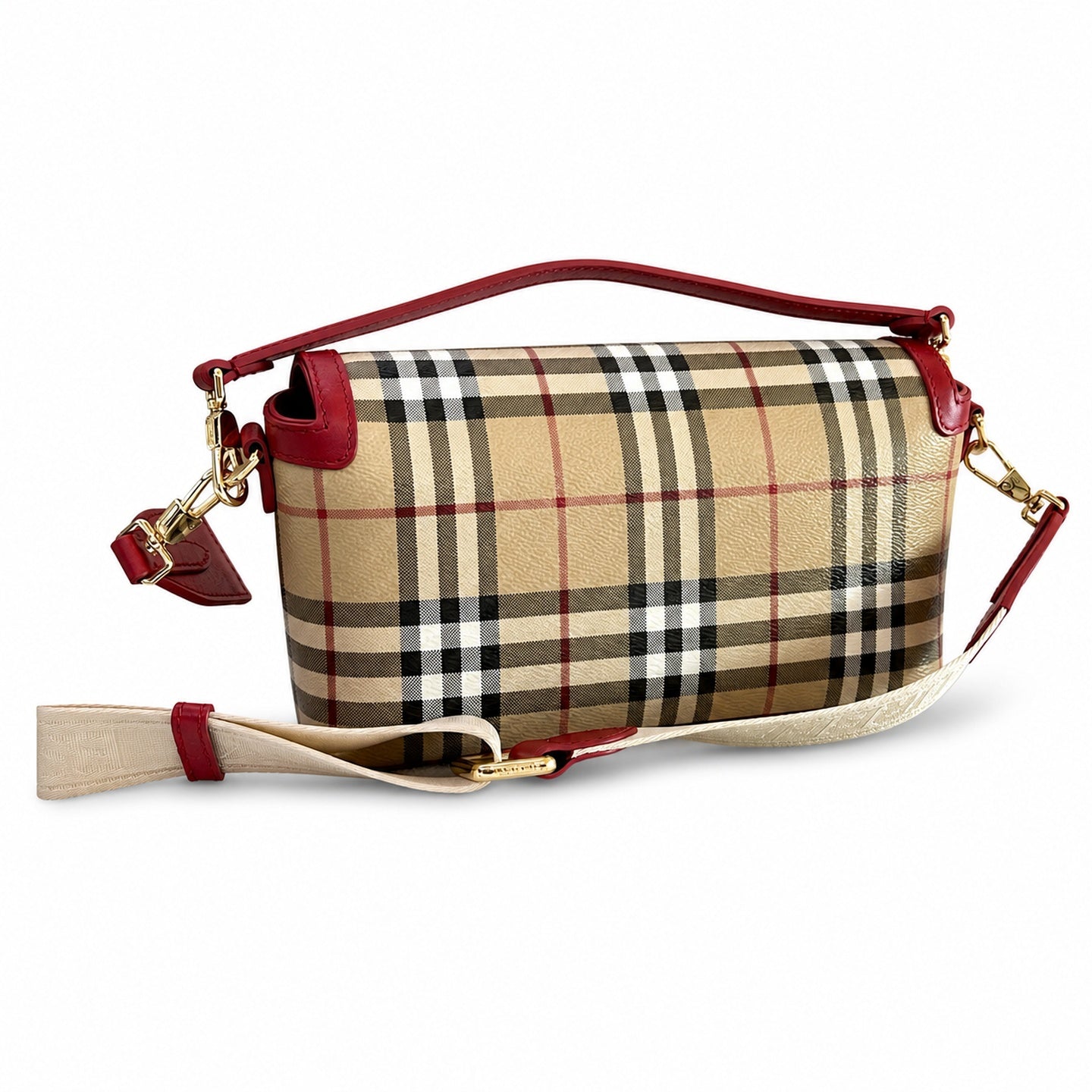 Burberry Jacquard Leather Check Bag