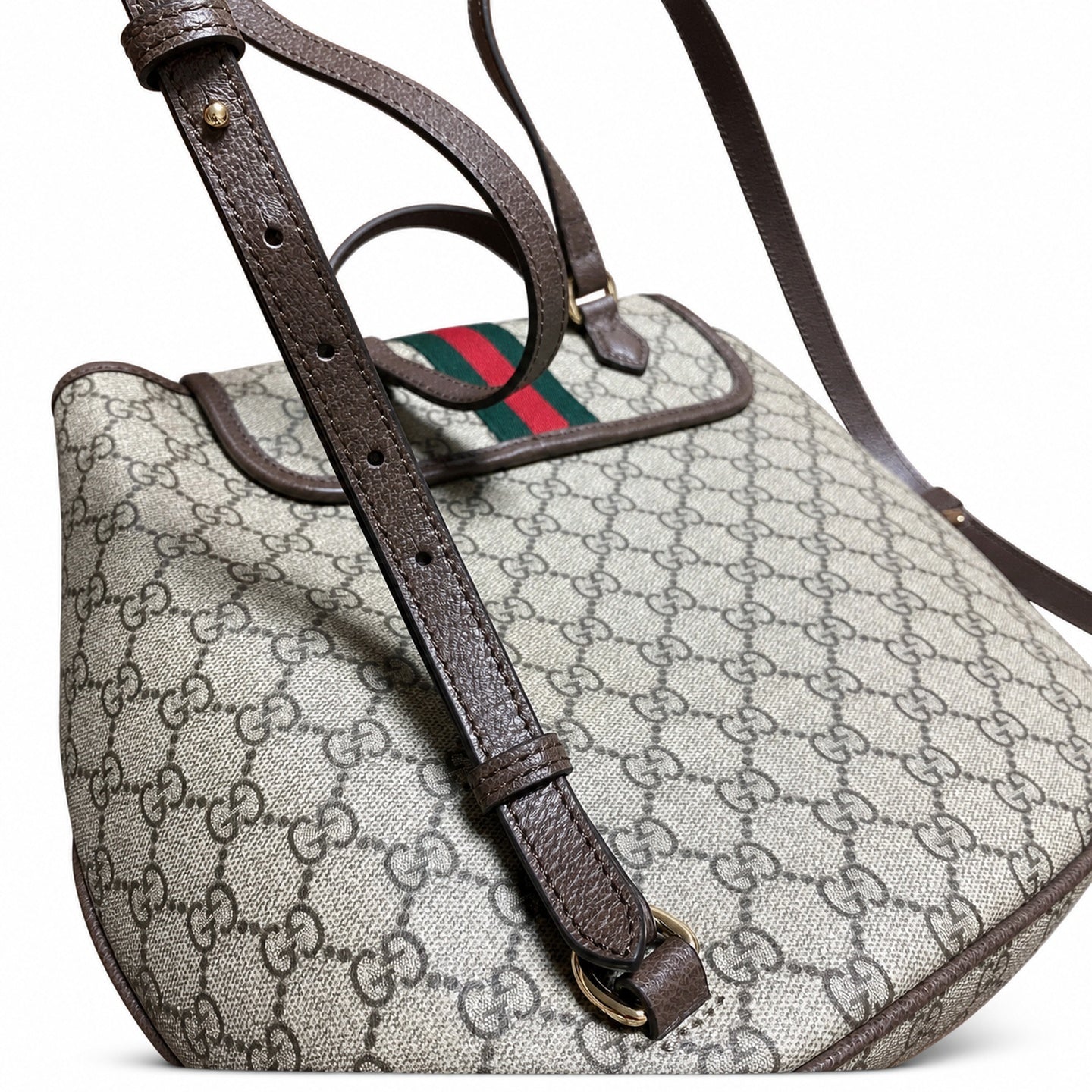 Gucci Ophidia Medium Beige Brown Backpack