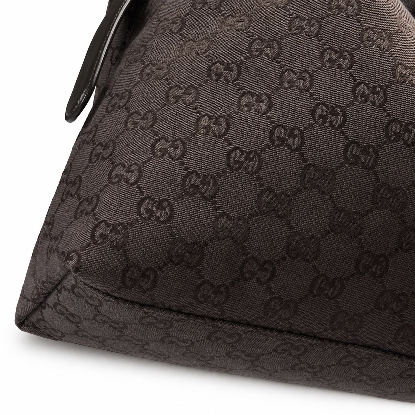 Gucci Horsebit Cotton Canvas Beige Brown Gold Handbag