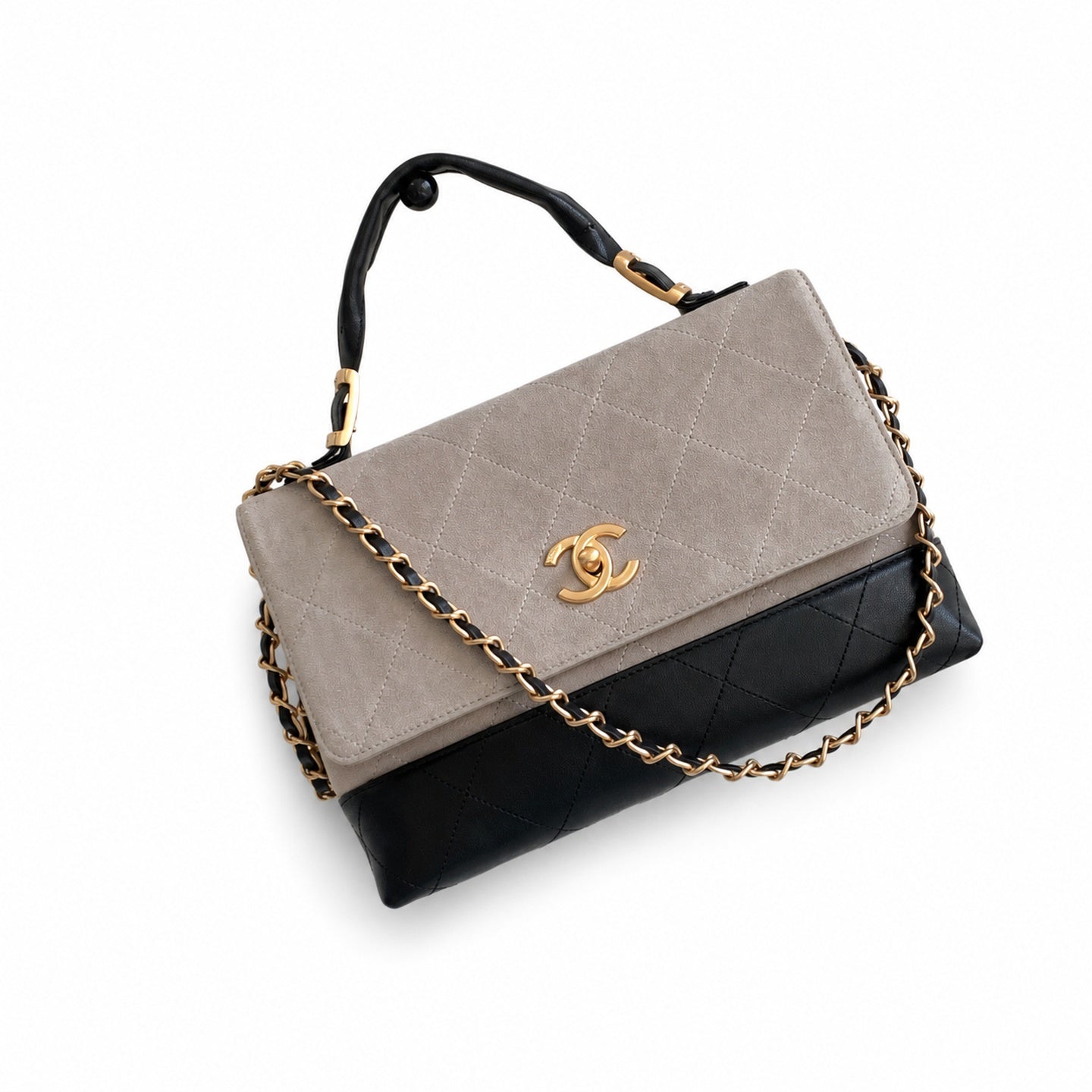 Chanel Large Suede Leather Shoulder Bag