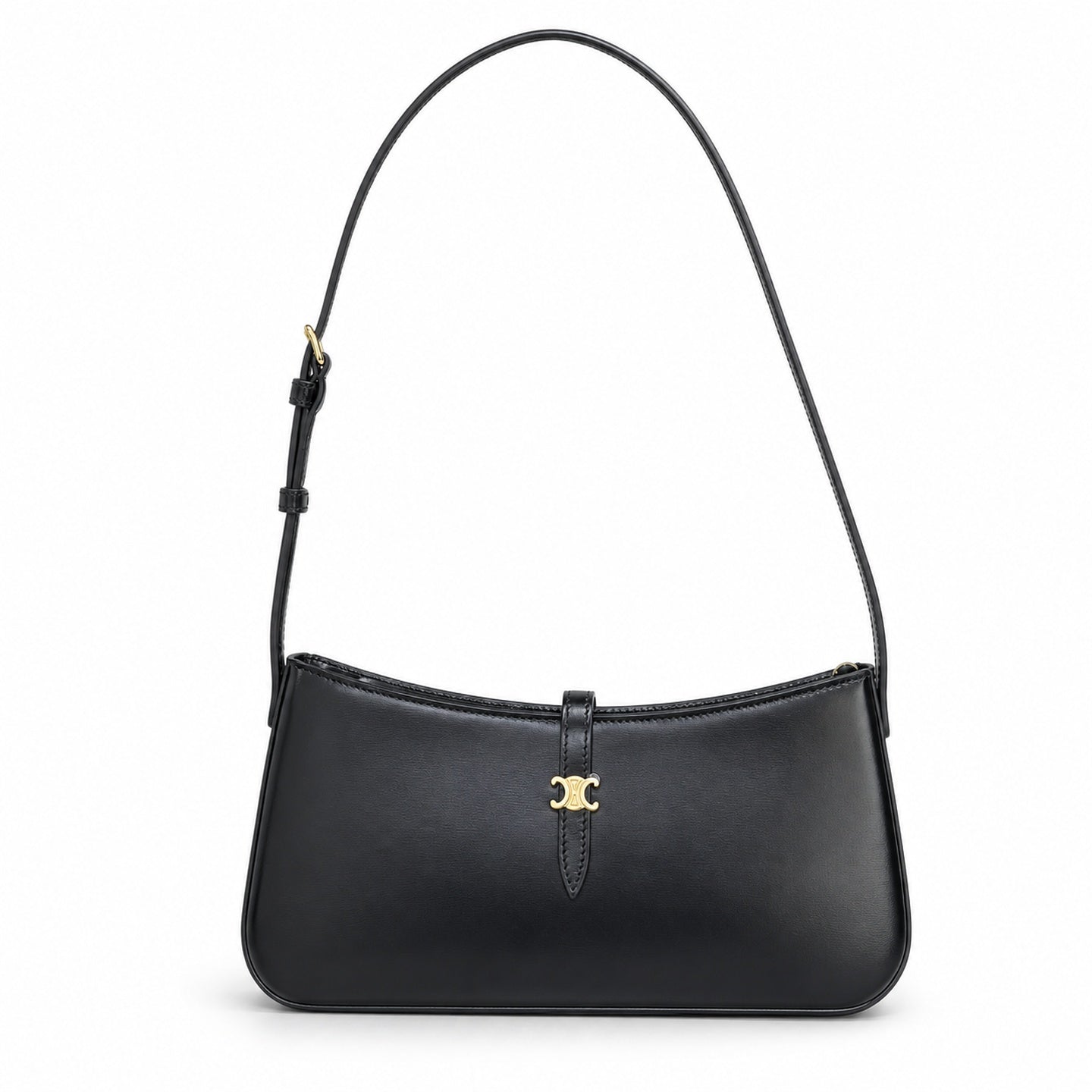 Celine Leather Black Gold Bag