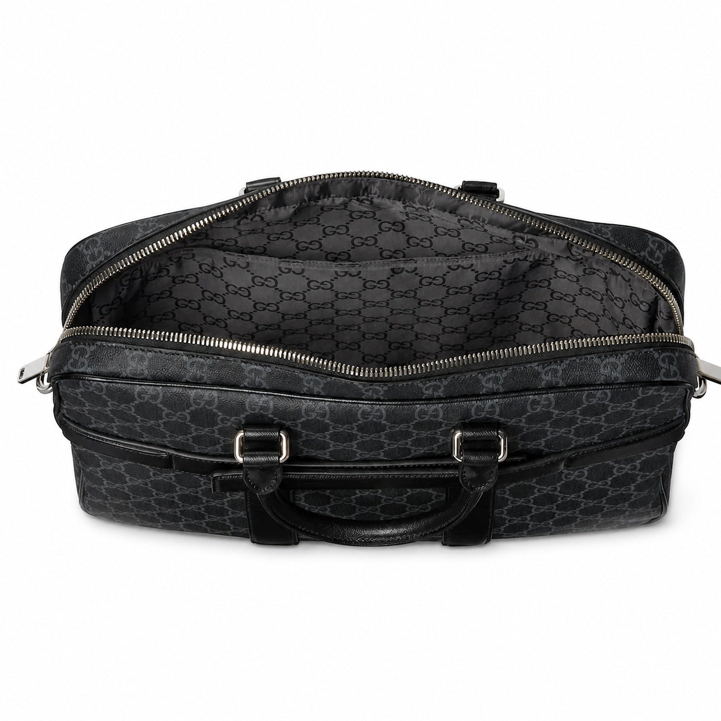 Gucci Supreme Large Nylon Leather Black White Suitcase