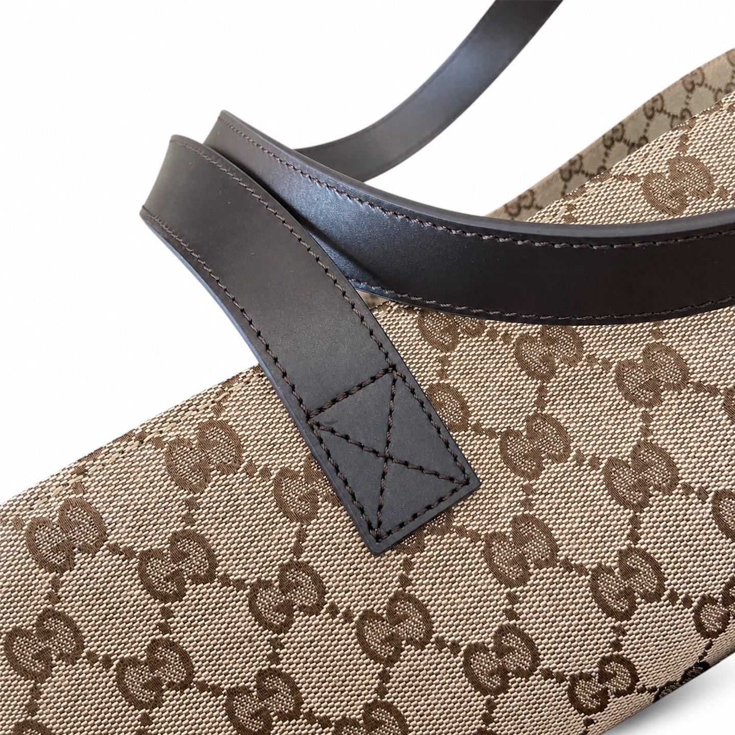 Gucci Men's Large Canvas Nylon Beige Brown Tote Bag
