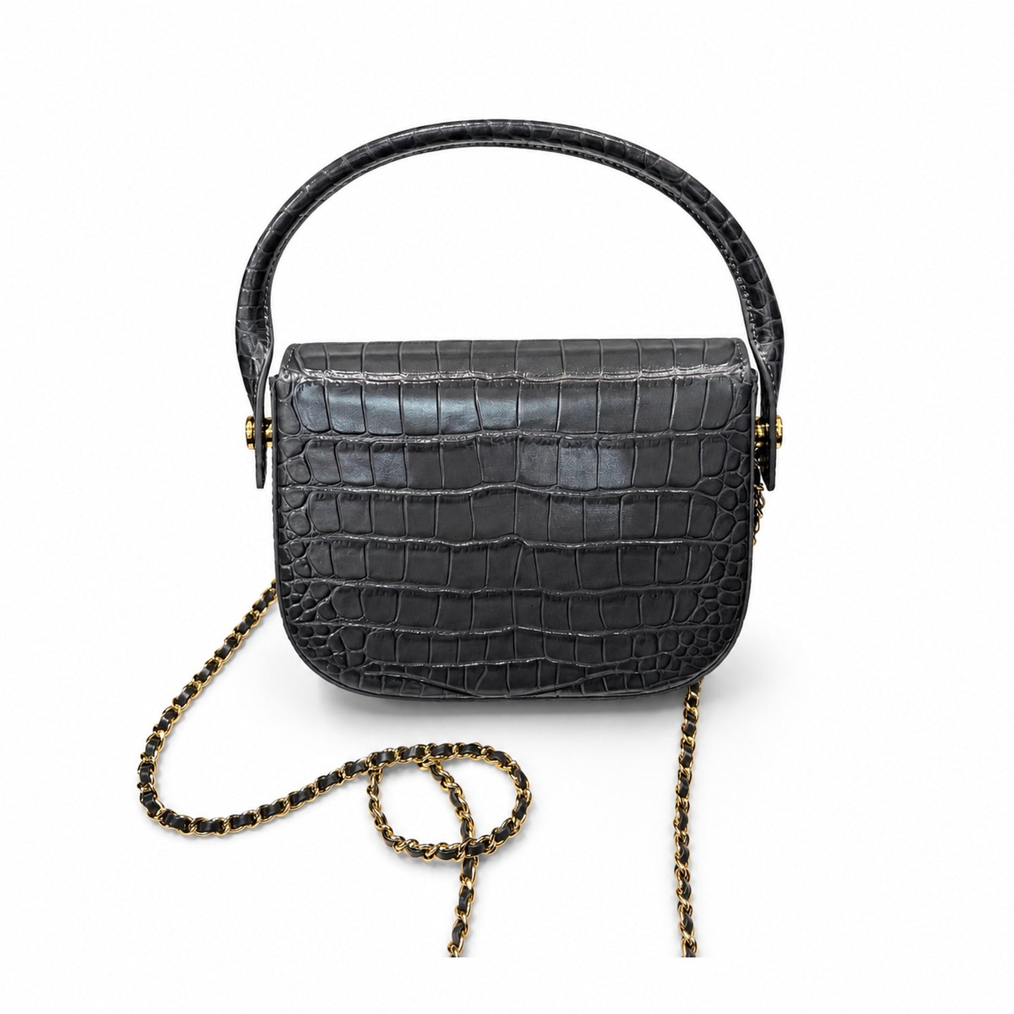 Chanel Croc-Embossed Leather Bag