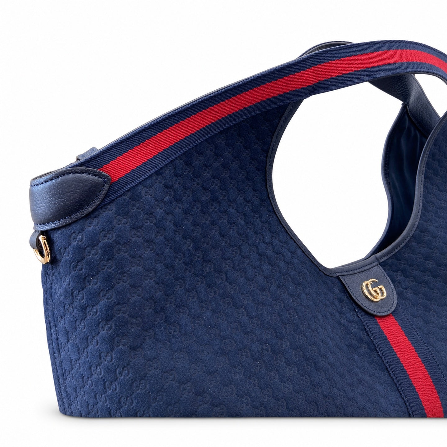 Gucci Giglio Cotton Suede Canvas Velvet Red Blue Gold Handbag