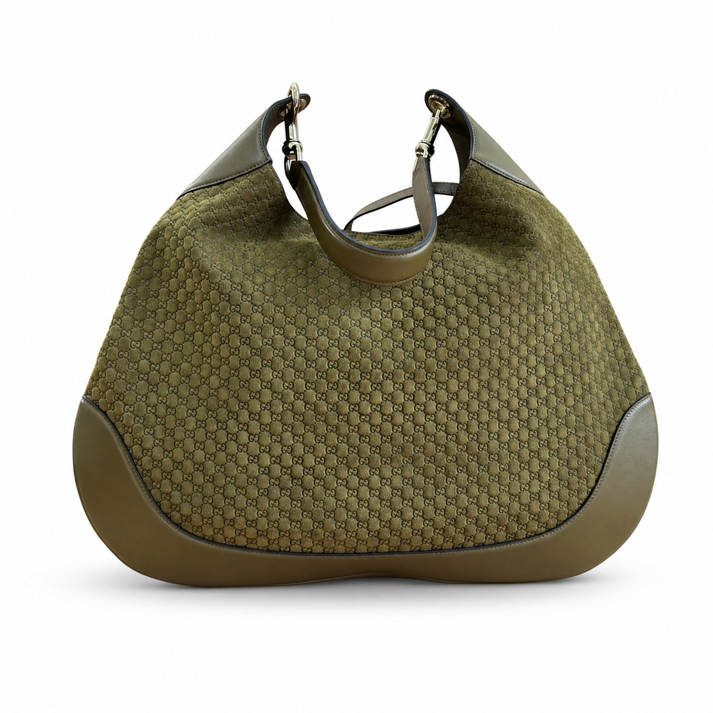 Gucci Medium Canvas Leather Brown Green Bag