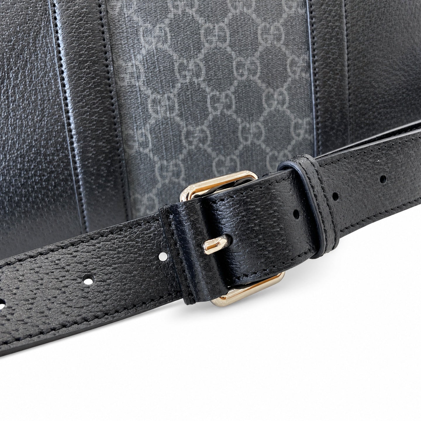 Gucci Supreme Mini Cotton Canvas Leather Black Green Briefcase