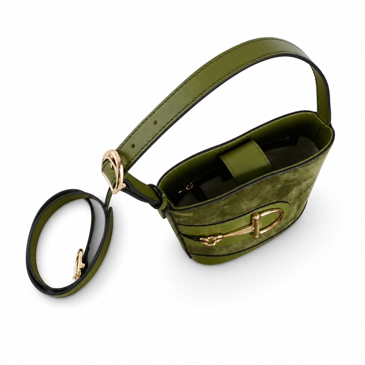 Gucci 73 Leather Green Bucket Bag
