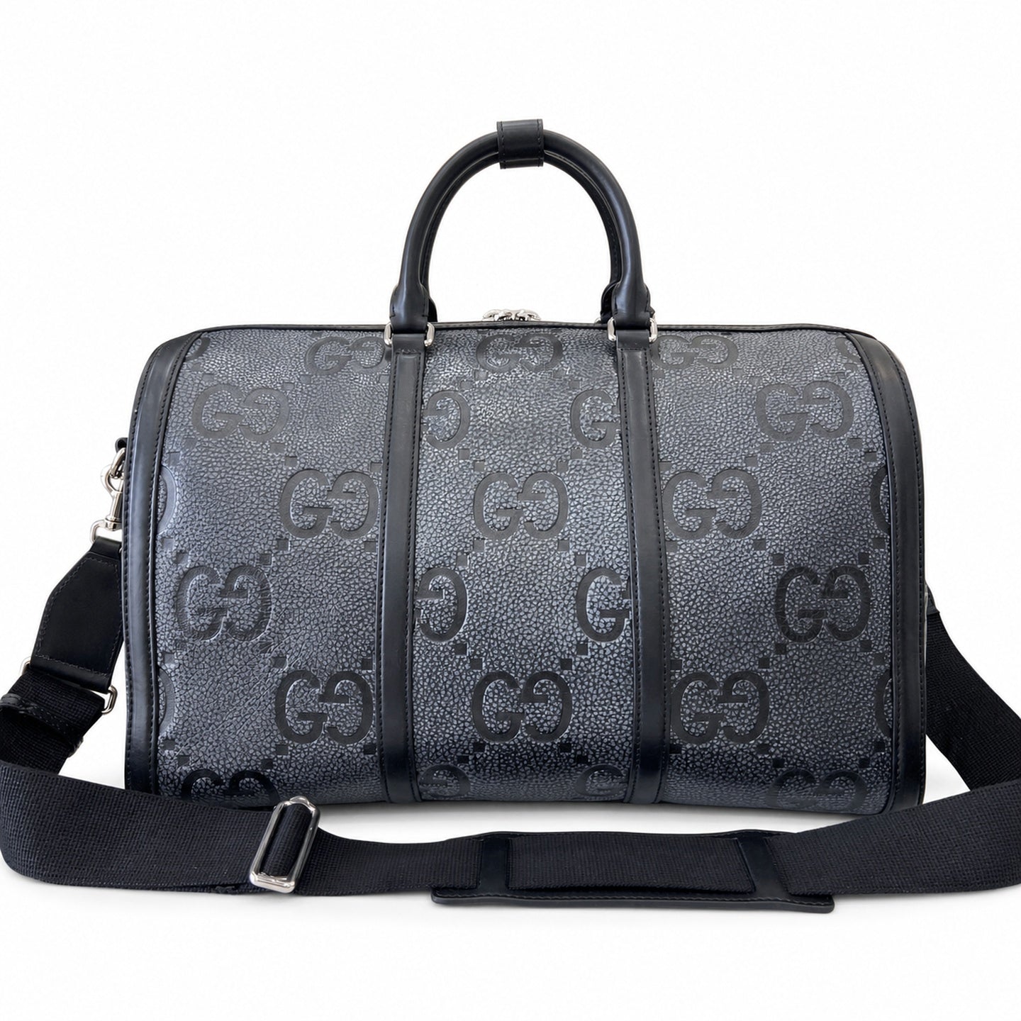 Gucci Small Cotton Leather Black Gray Bag
