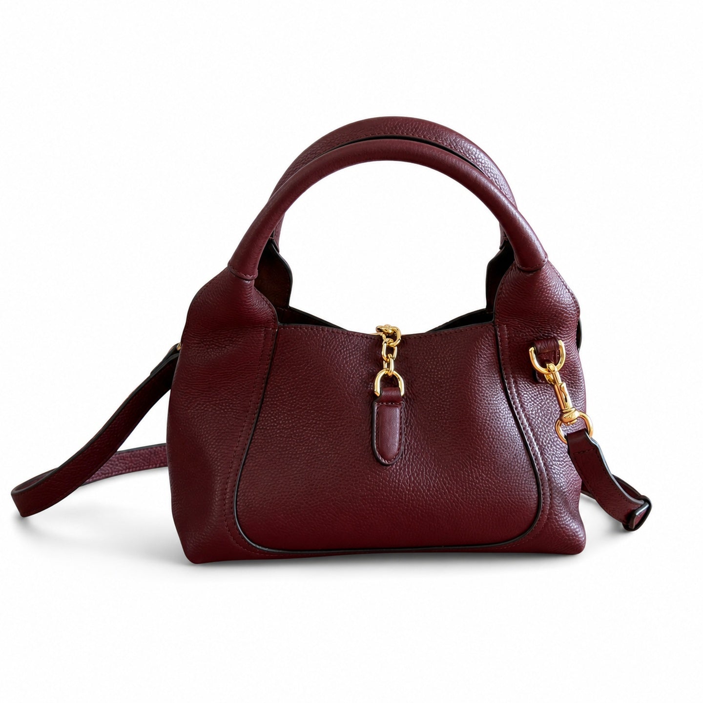 Gucci Horsebit Large Leather Black Brown Red Gold Shoulder Bag