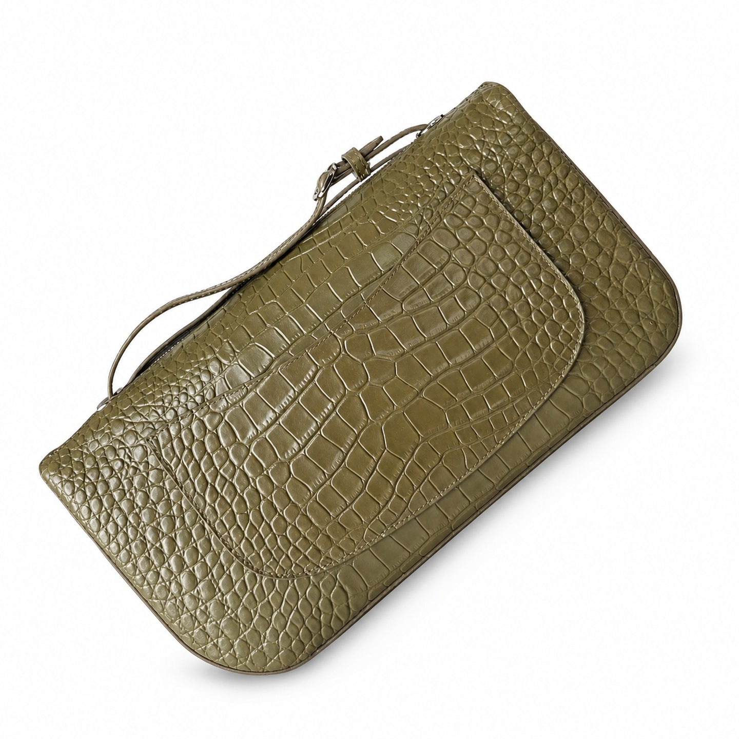 Chanel Croc-Embossed Leather Gold Bag