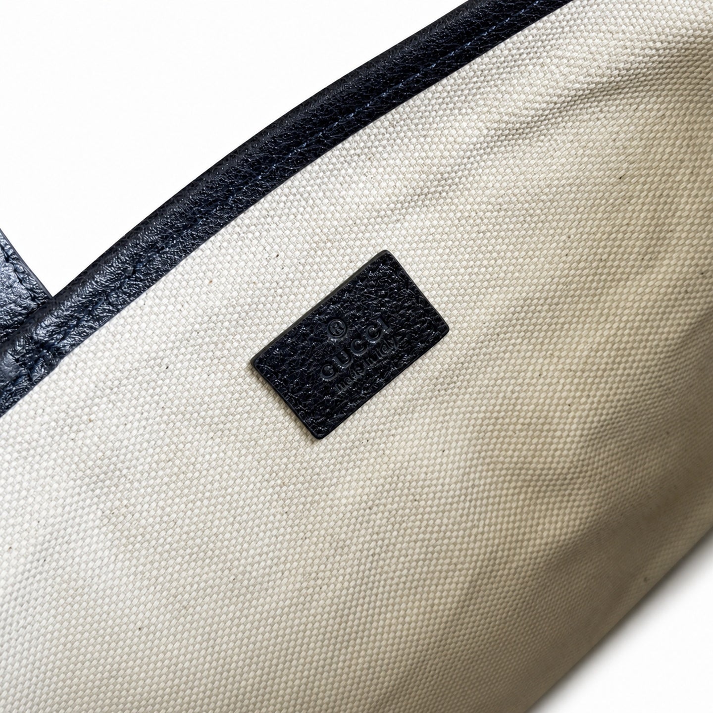 Gucci Supreme Mini Cotton Canvas Leather Black Crossbody Bag