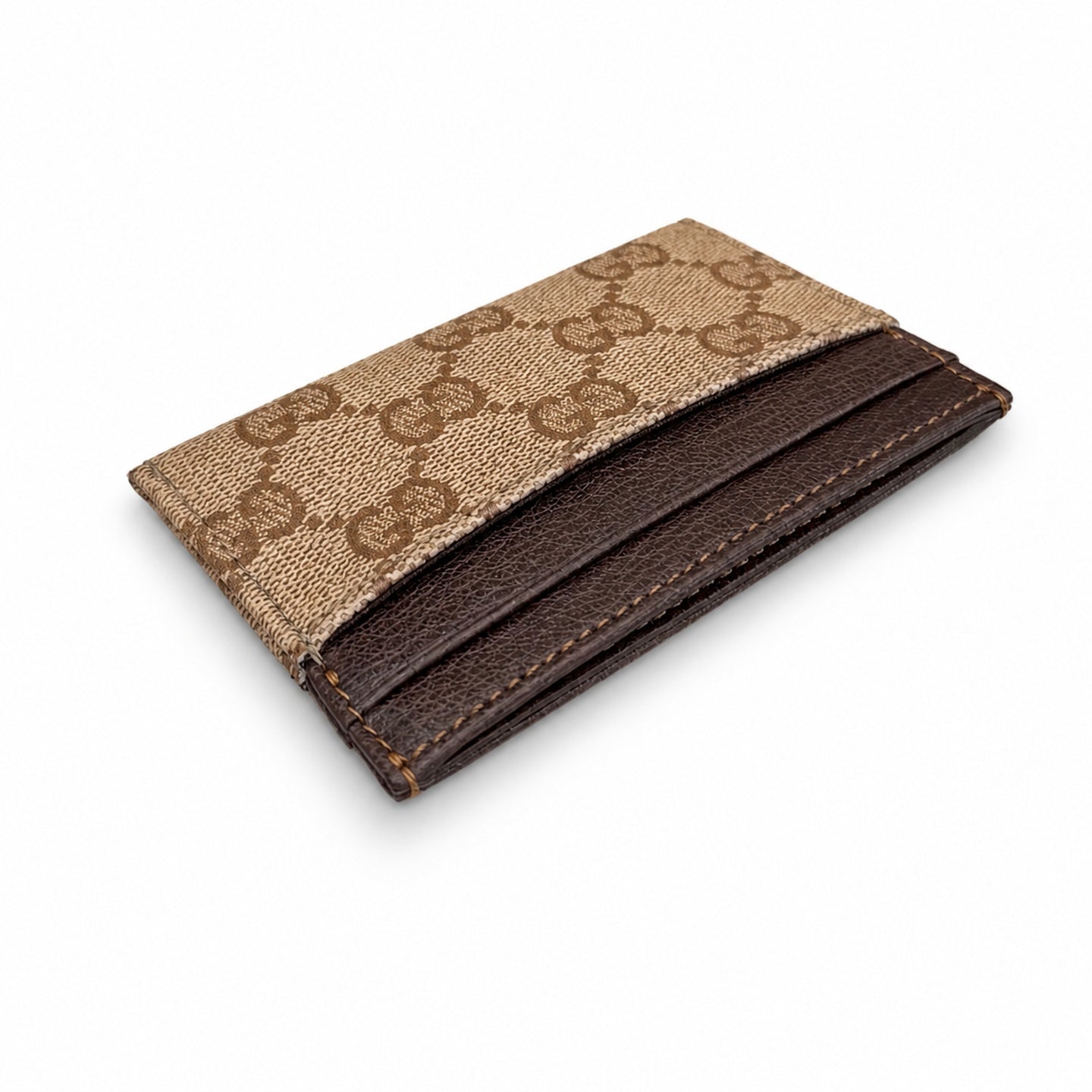 Gucci Canvas Leather Brown Gold Silver Bag