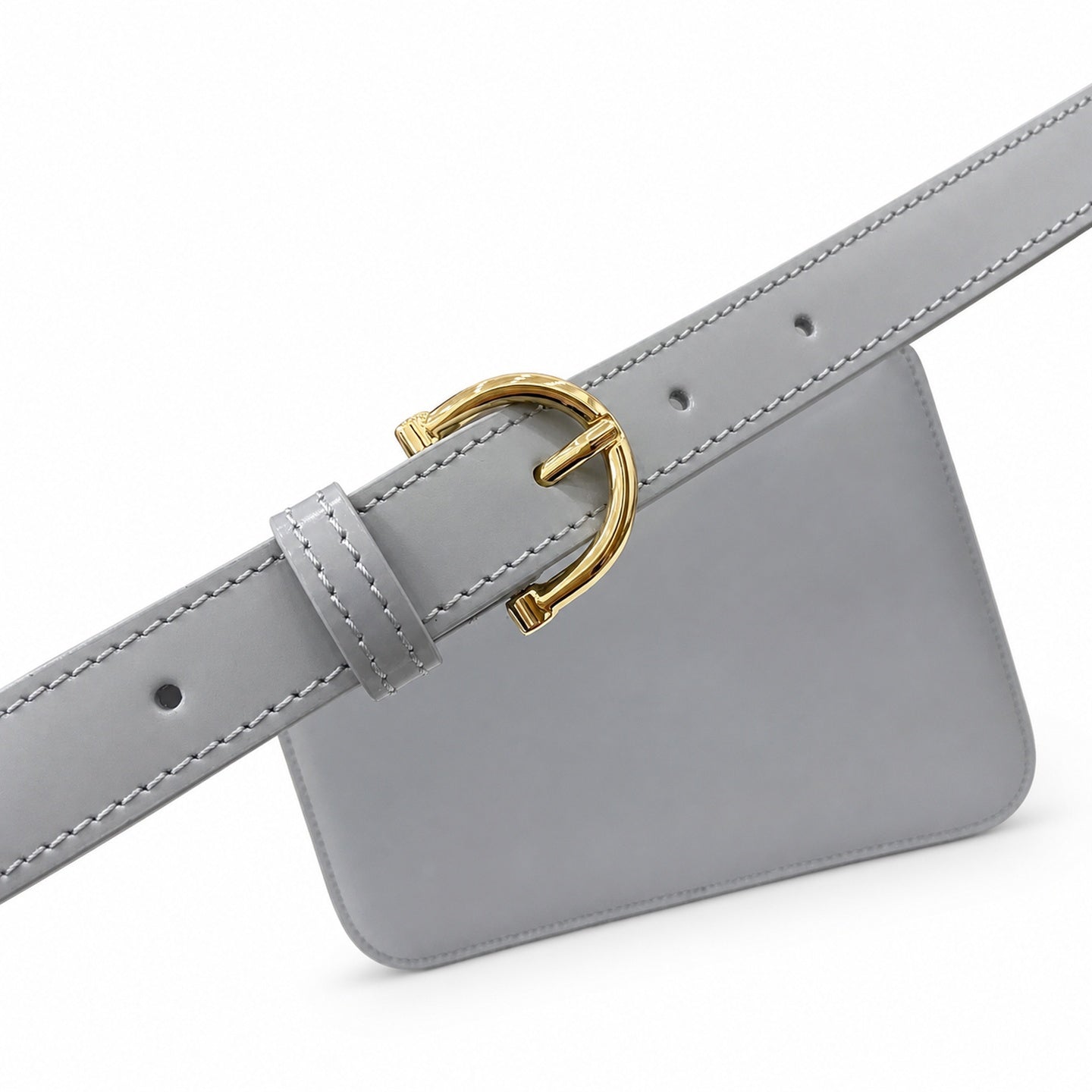 Gucci Horsebit Small Leather Gray Gold Shoulder Bag