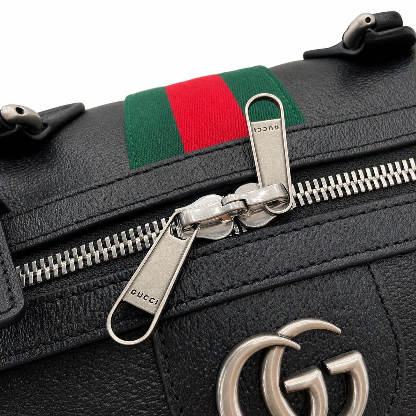 Gucci Cotton Leather Black Green Bag