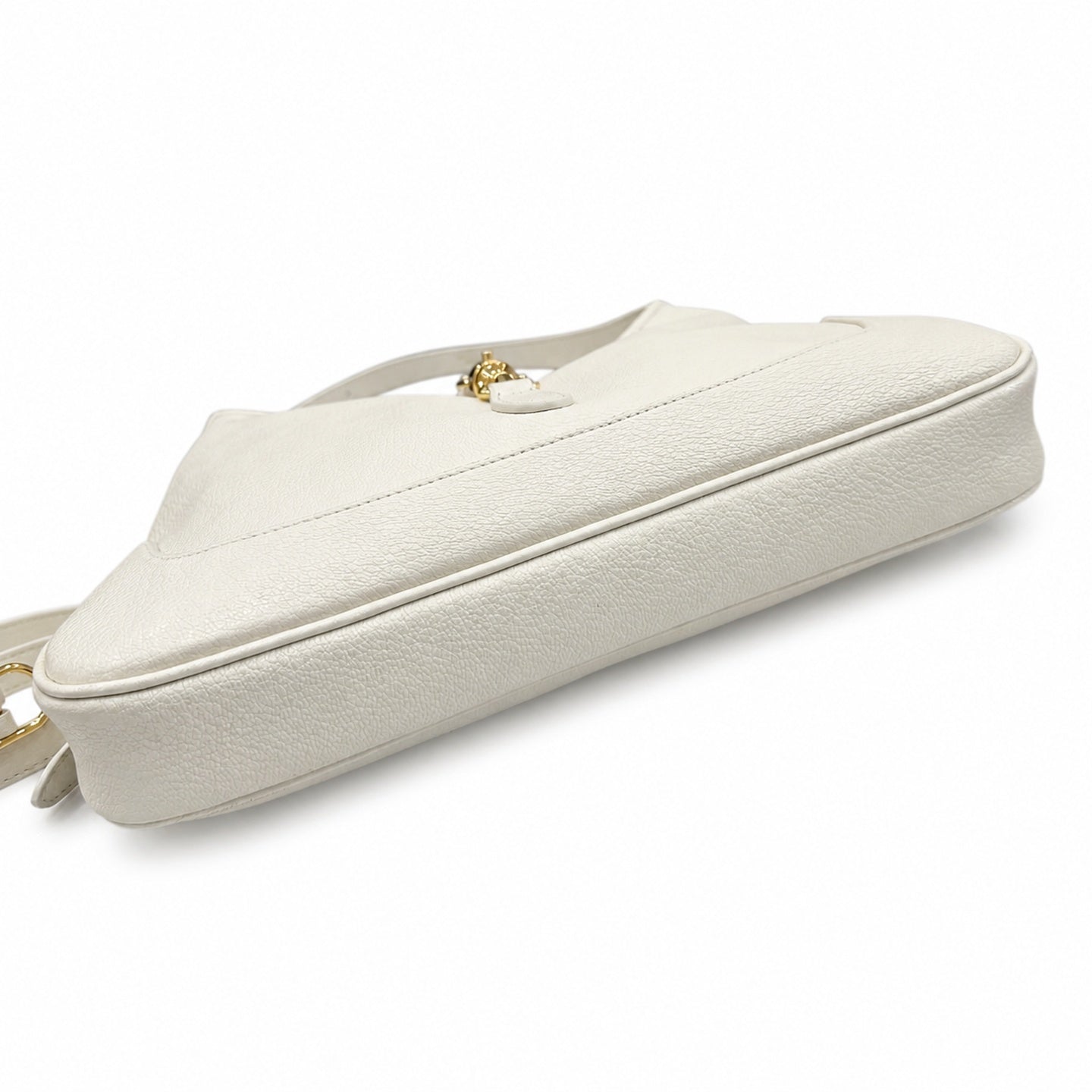 Gucci Leather White Beige Gold Handbag