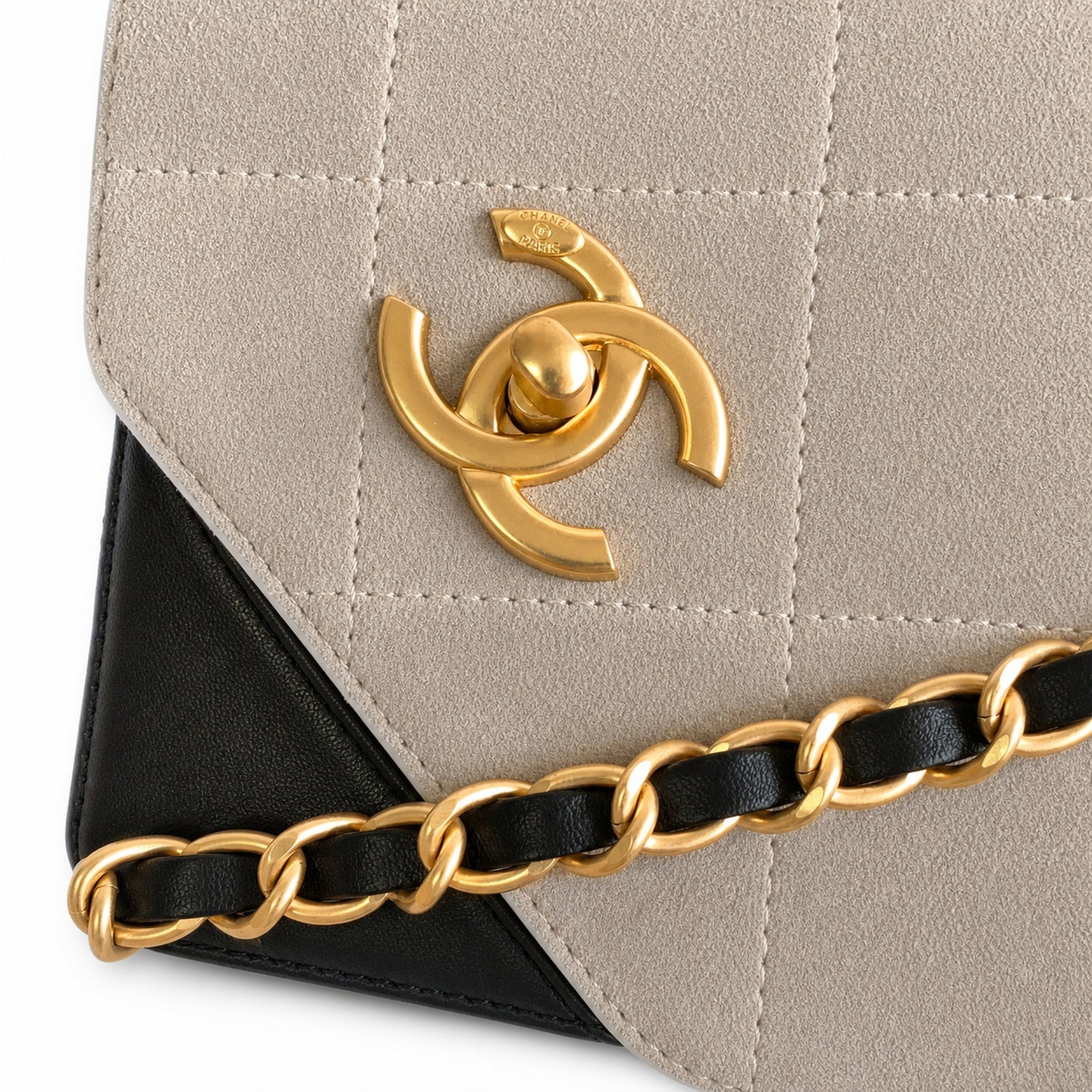 Chanel Large Suede Leather Shoulder Bag