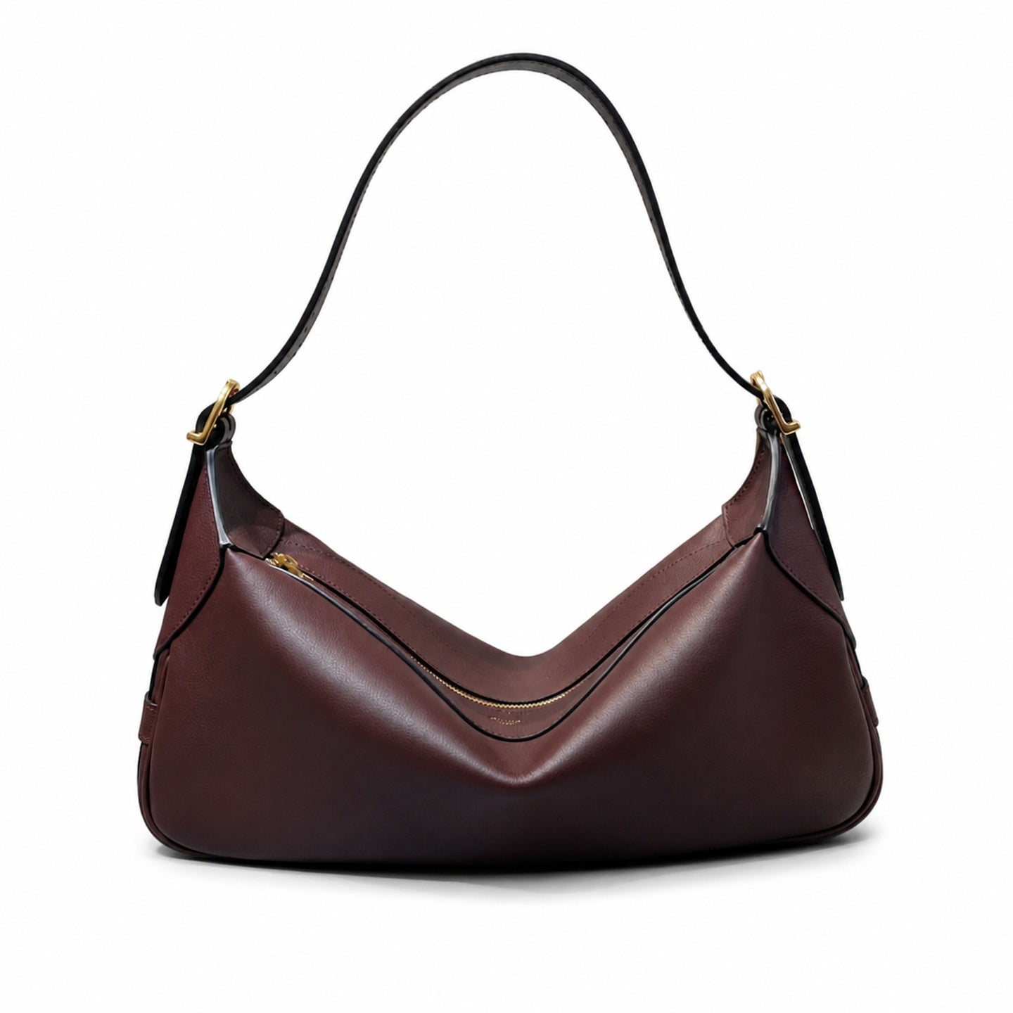Celine Romy Leather Gold Burgundy Bag