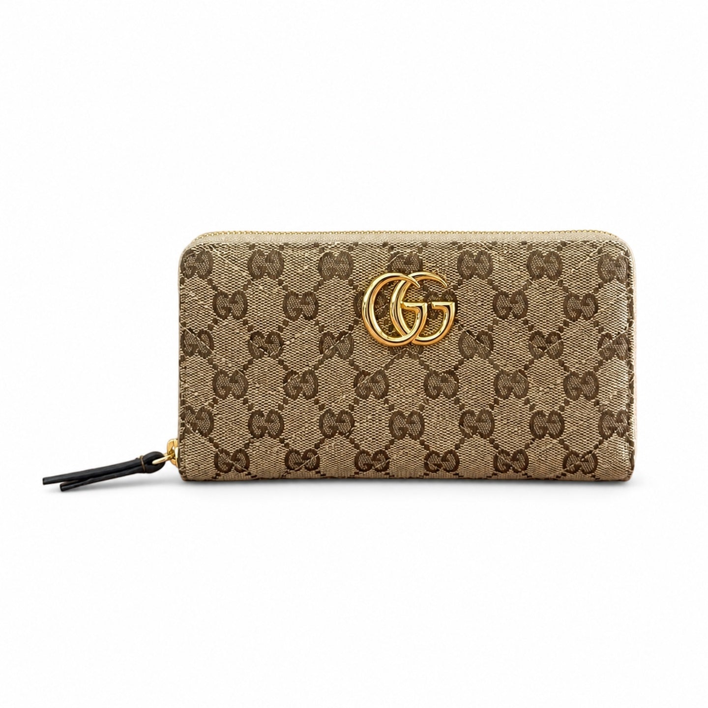 Gucci GG Marmont Canvas Brown Gold Wallet