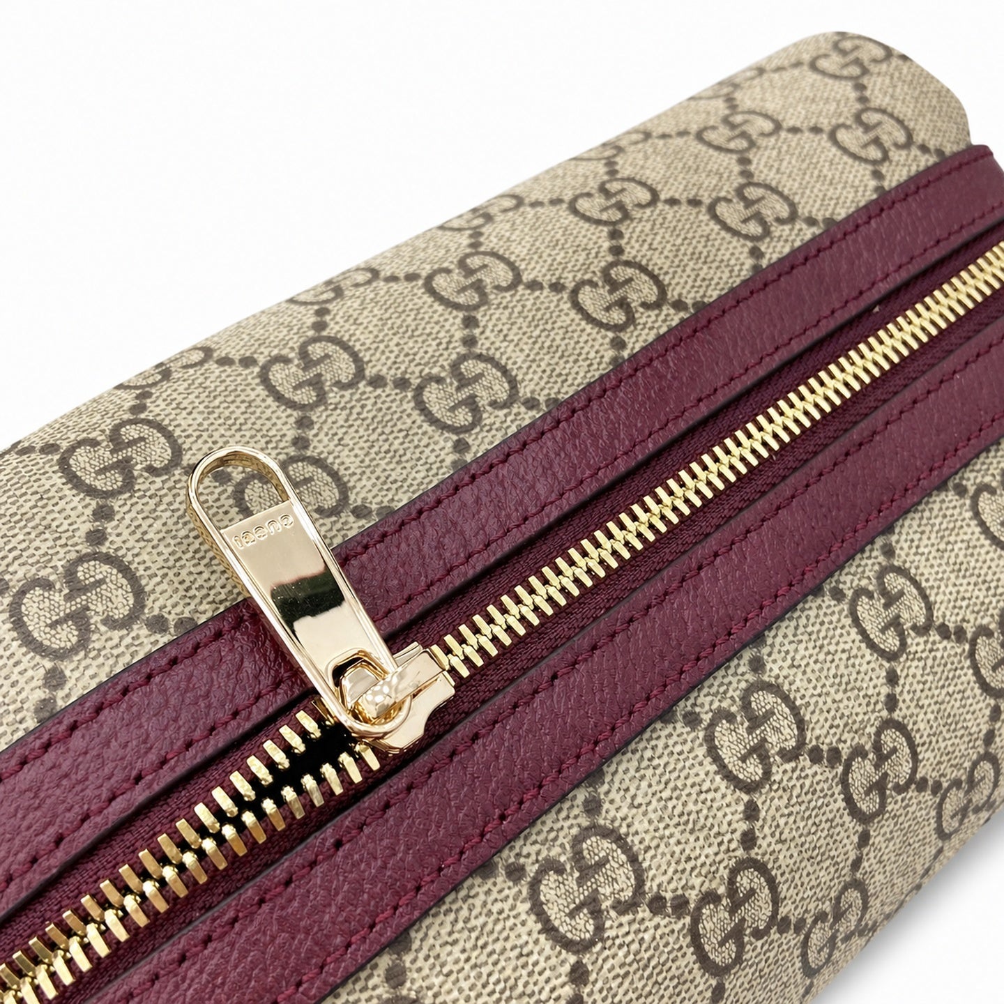 Gucci Mini Cotton Canvas Leather Beige Brown Red Green Gold Bag