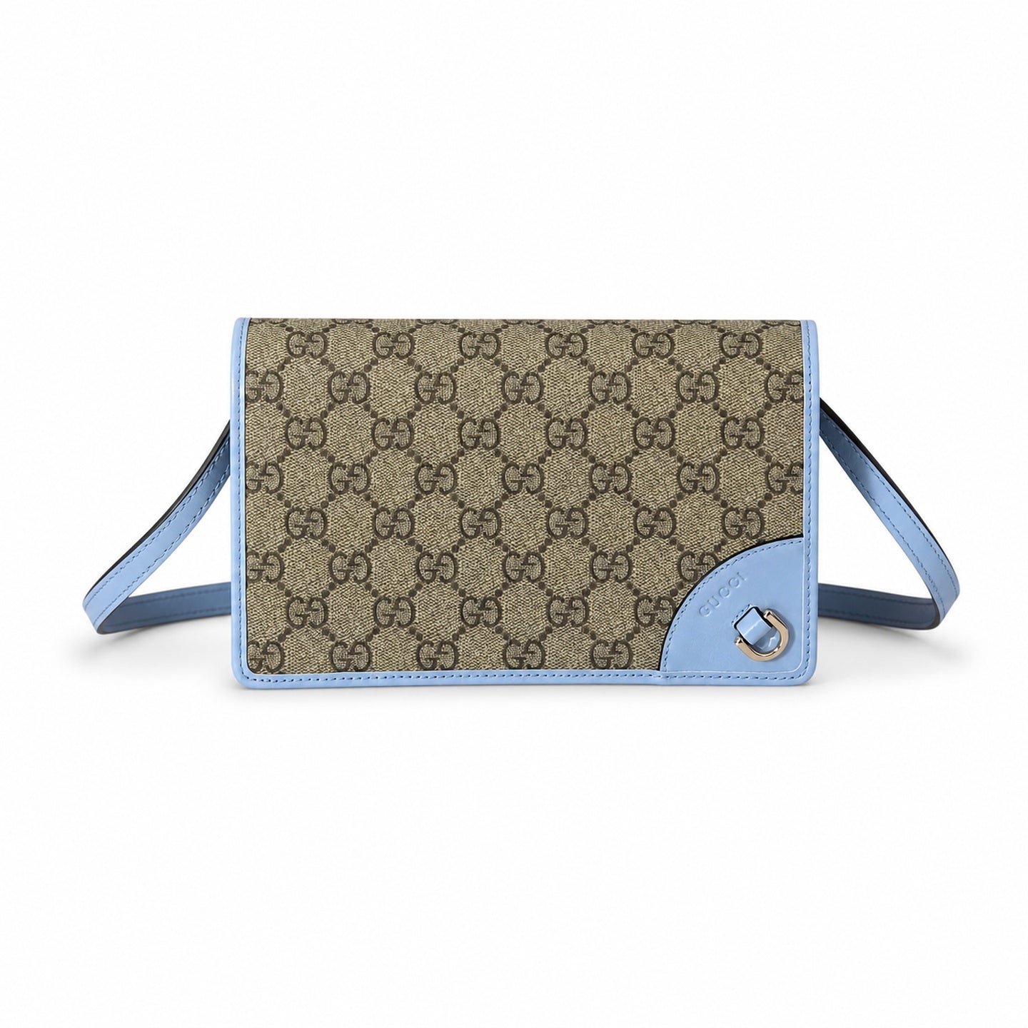 Gucci Small Leather White Beige Brown Blue Shoulder Bag