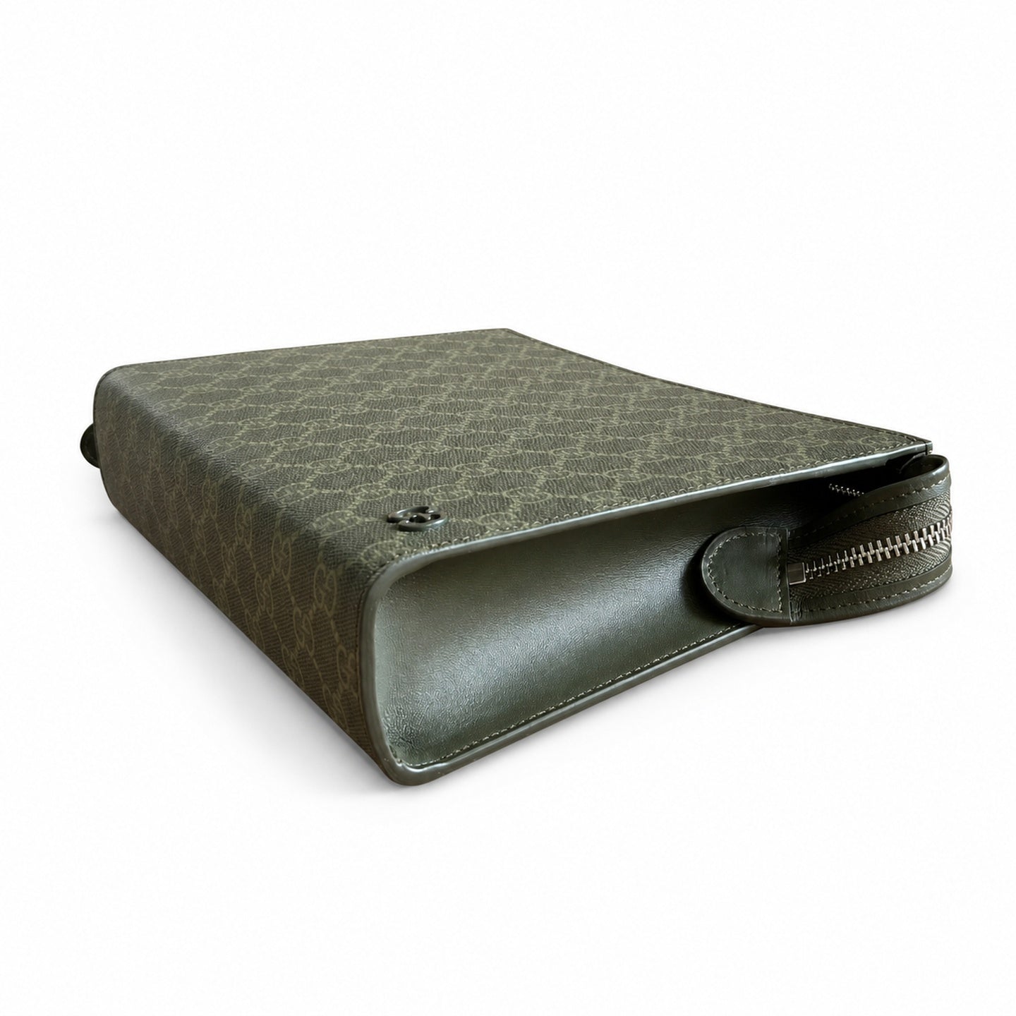Gucci Supreme Cotton Canvas Leather Beige Red Green Clutch