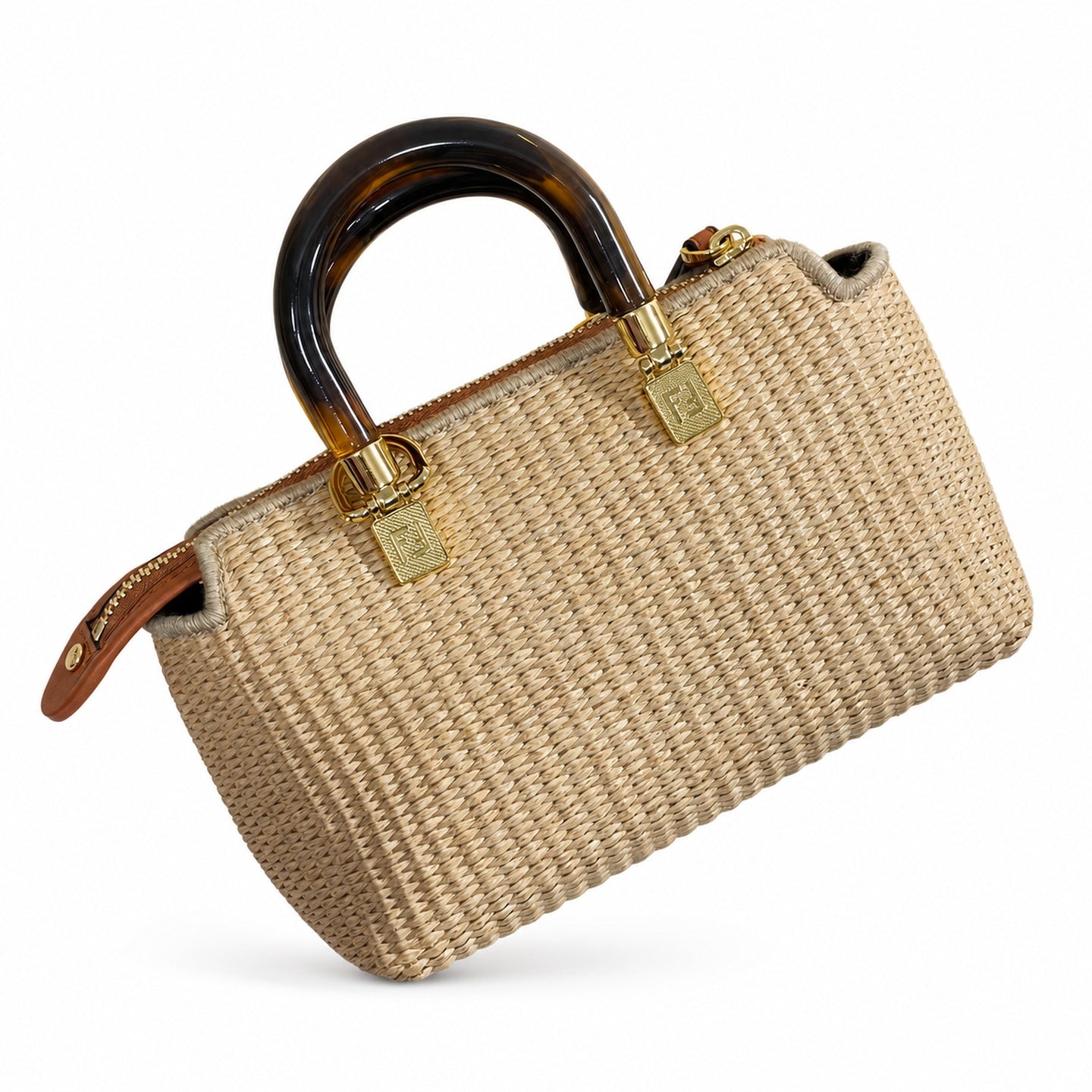 Fendi By The Way Mini Raffia Gold Bag