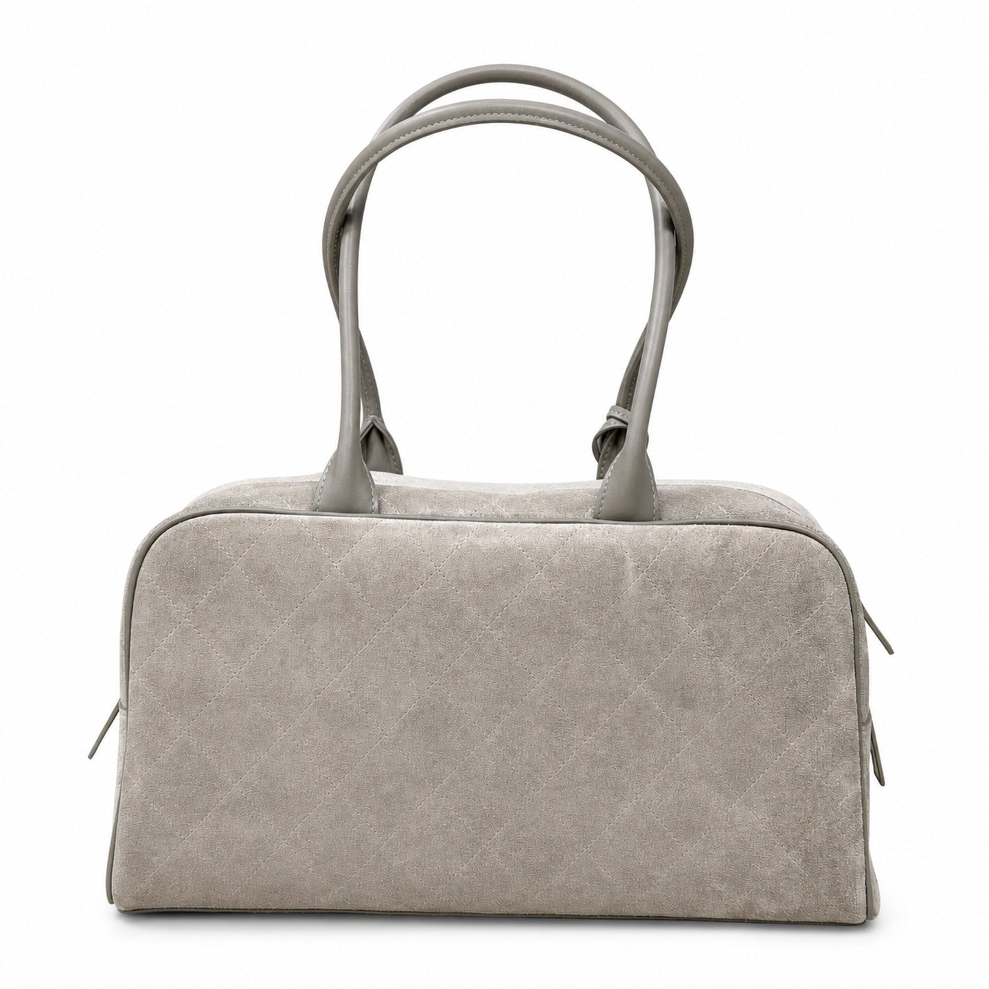 Chanel Large Suede Leather Bowling Bag